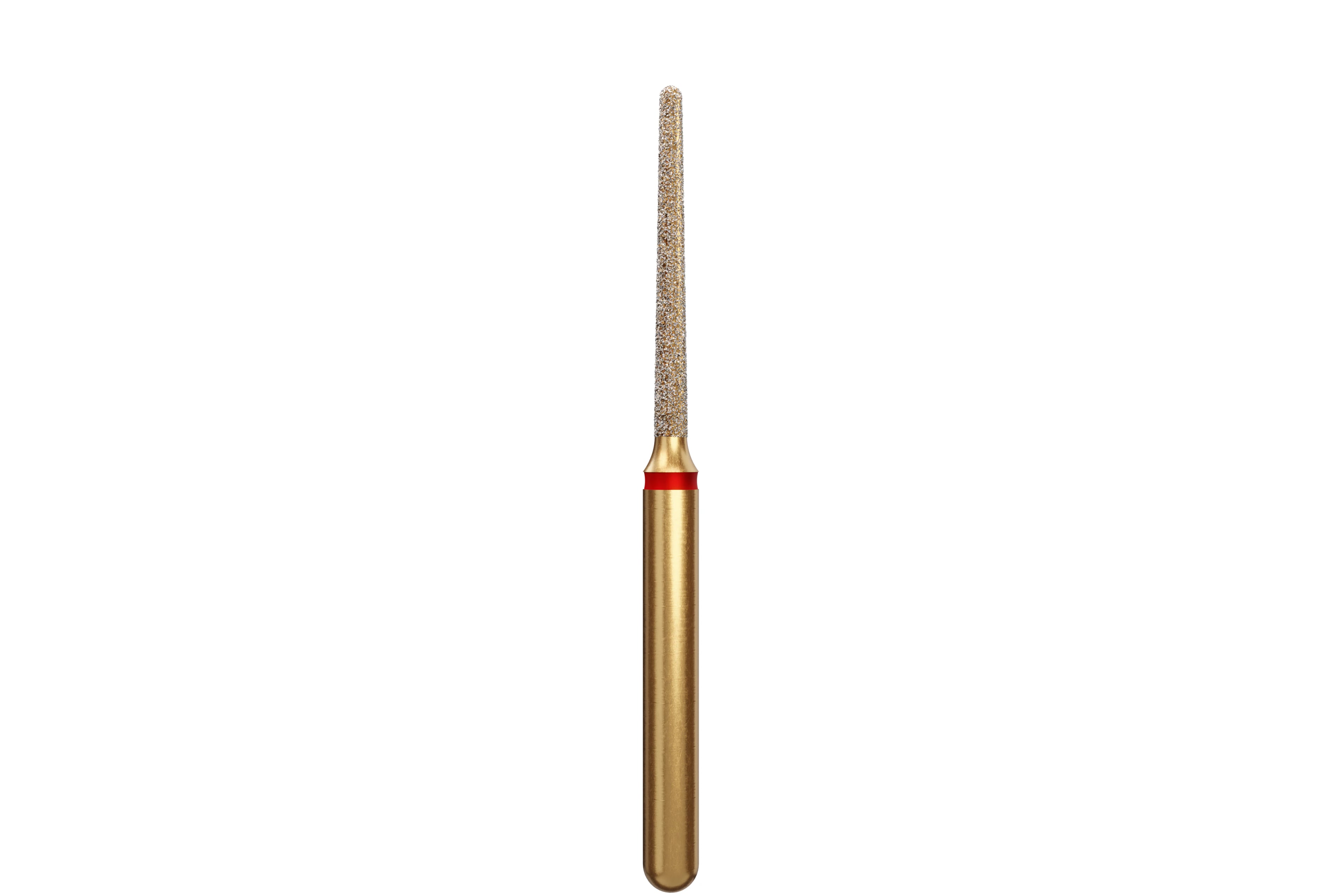Coltene Alpen Multi-Use Multilayer Diamond Bur, Fine Grit, Round End Taper, FG, #850-012, 1.2 mm Head Diameter, 10 mm Head Length, 5/Pkg