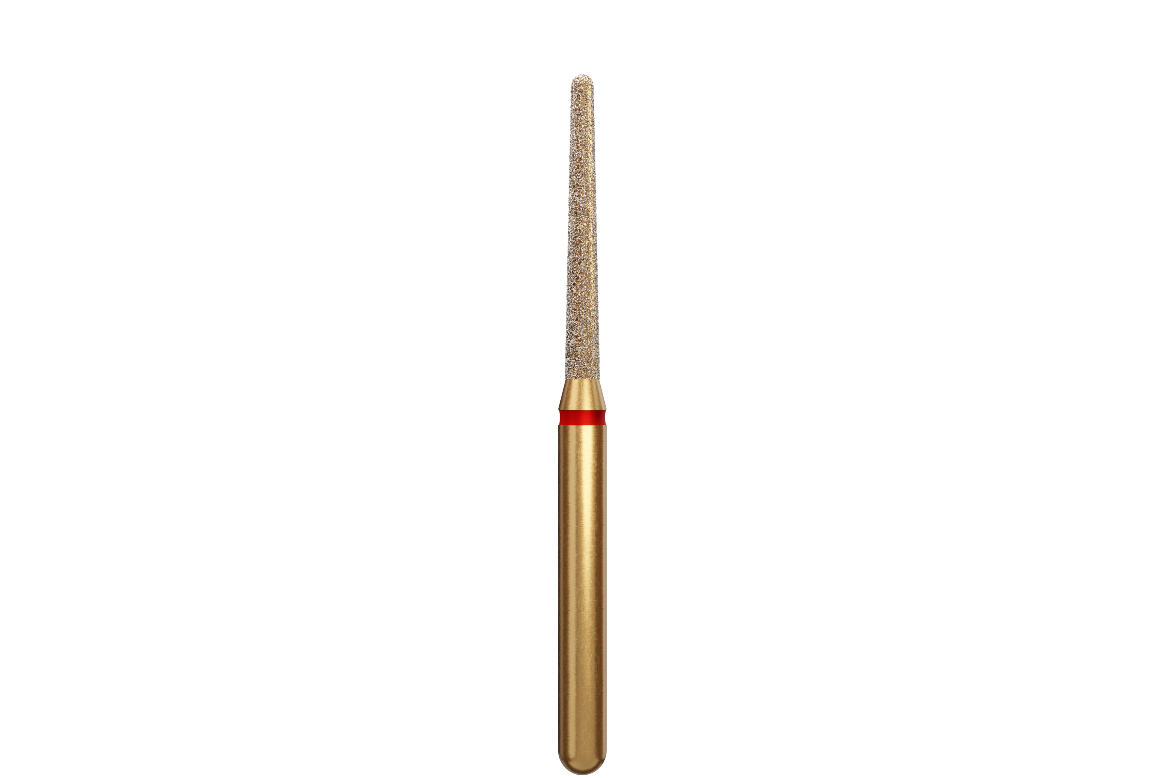 Coltene Alpen Multi-Use Multilayer Diamond Bur, Fine Grit, Round End Taper, FG, #850-014, 1.4 mm Head Diameter, 10 mm Head Length, 5/Pkg