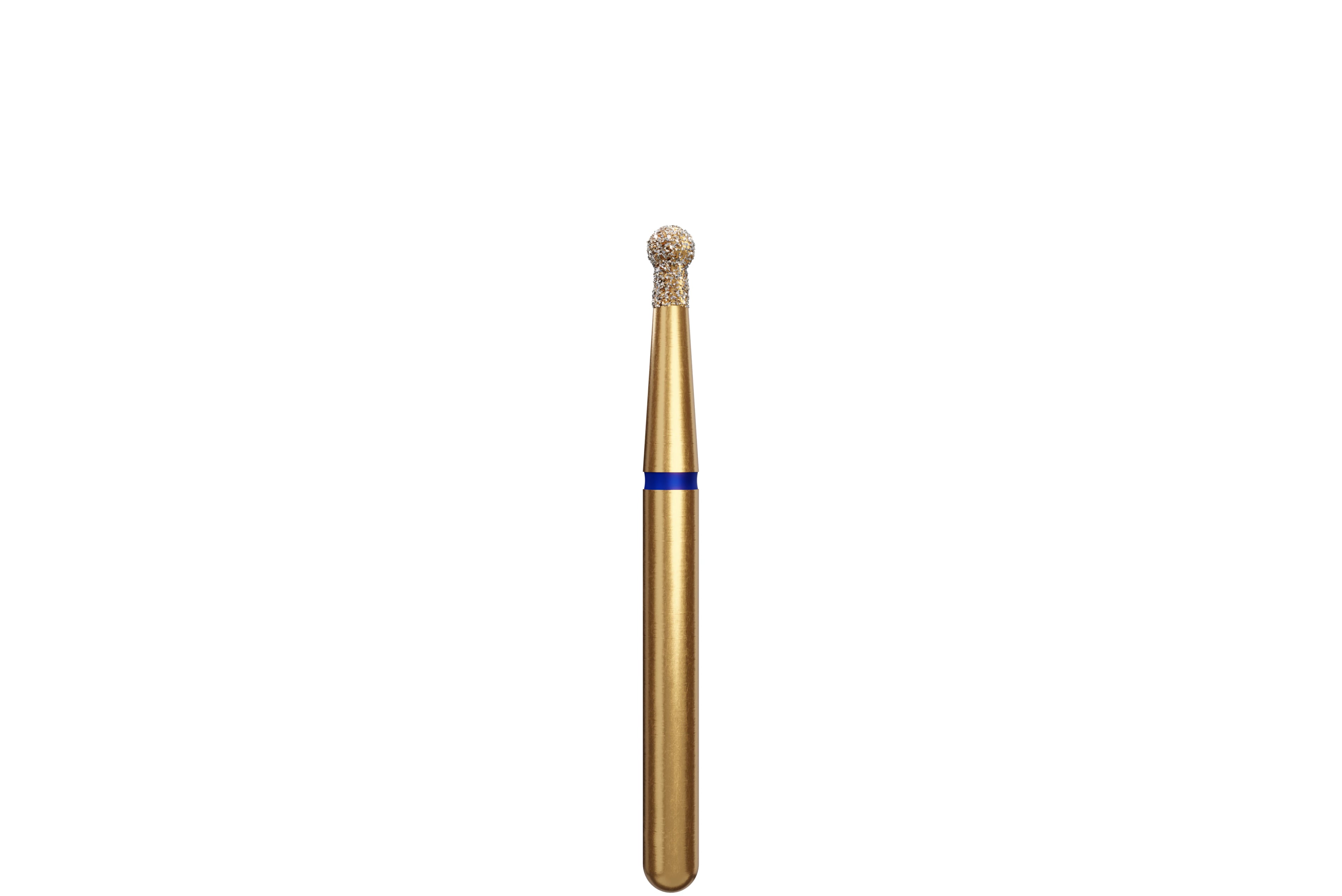 Coltene Alpen Multi-Use Multilayer Diamond Instrument, FG, Medium Grit, Blue Ring, Round with Collar, #802, 1.6 mm Head Diameter, 2.3 mm Head Length, 5/Pkg, G802-314-016-02.3