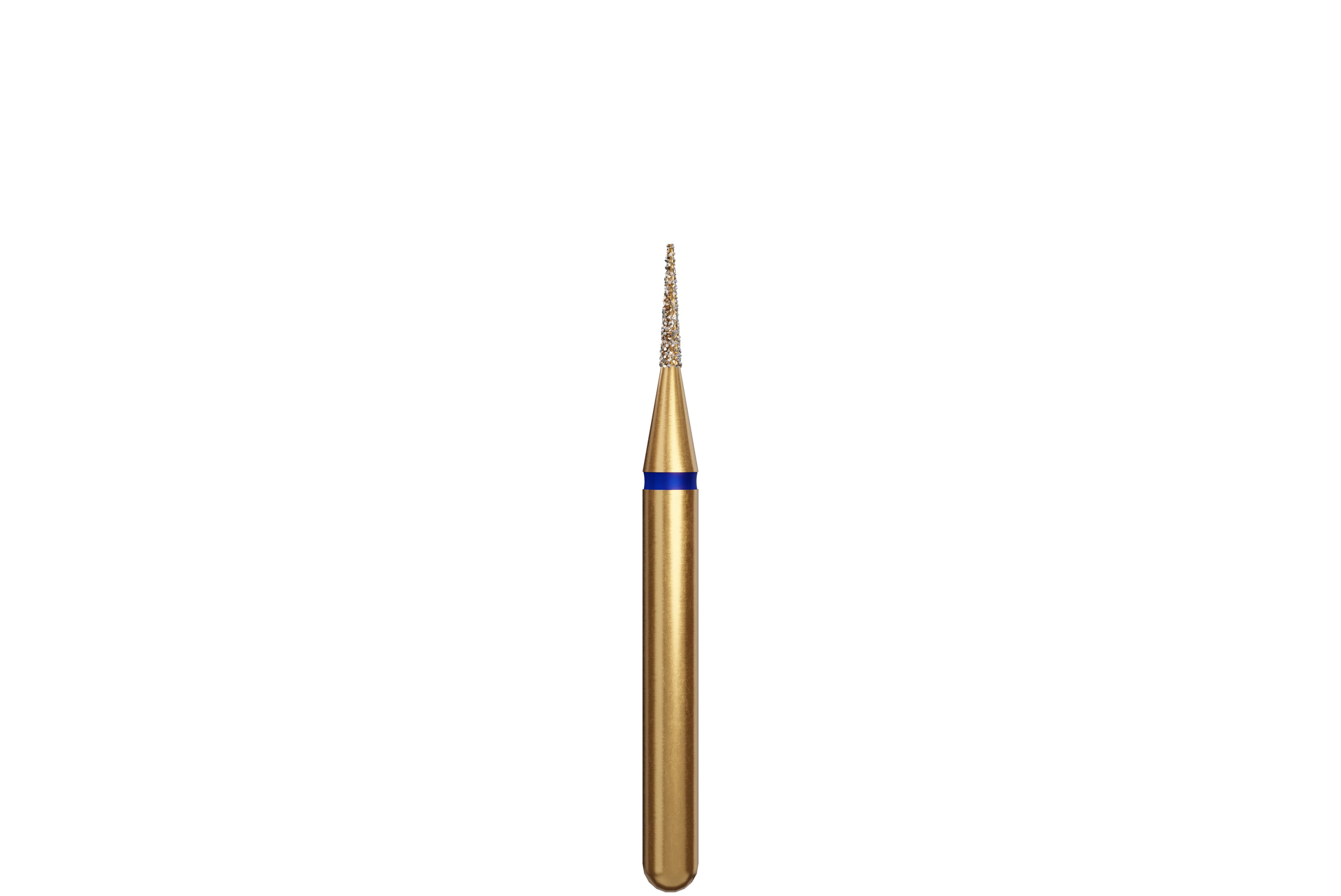Coltene Alpen Multi-Use Multilayer Diamond Bur, FG, Medium Grit, Flame/Needle Shape, #853-008, 0.8 mm Head Diameter, 3.5 mm Head Length, 5/Pack