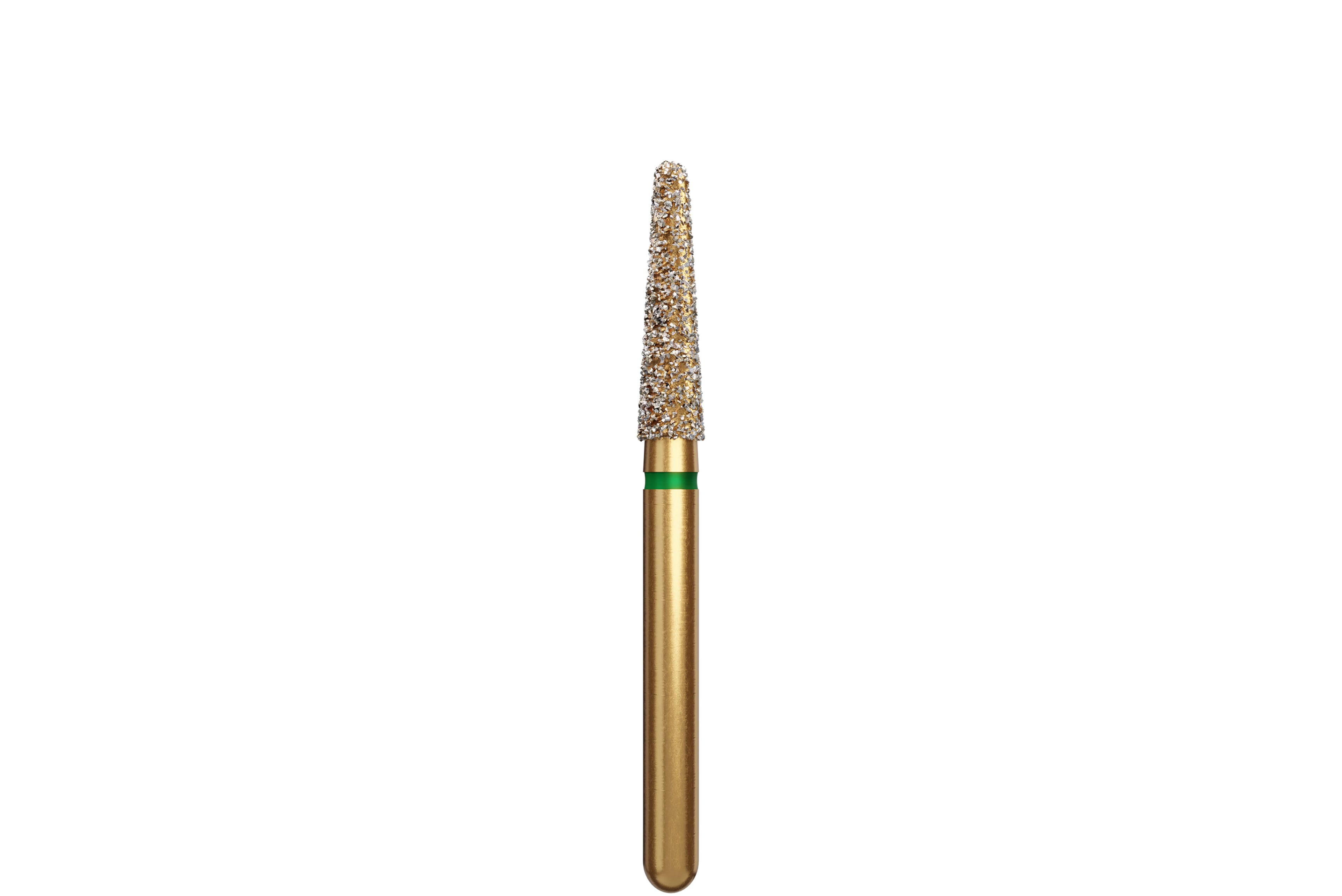 Coltene Alpen Multi-Use Diamond Bur, FG, Coarse, Round End Taper, #856-021, 2.1 mm Head Diameter, 8 mm Head Length, 5/Pkg