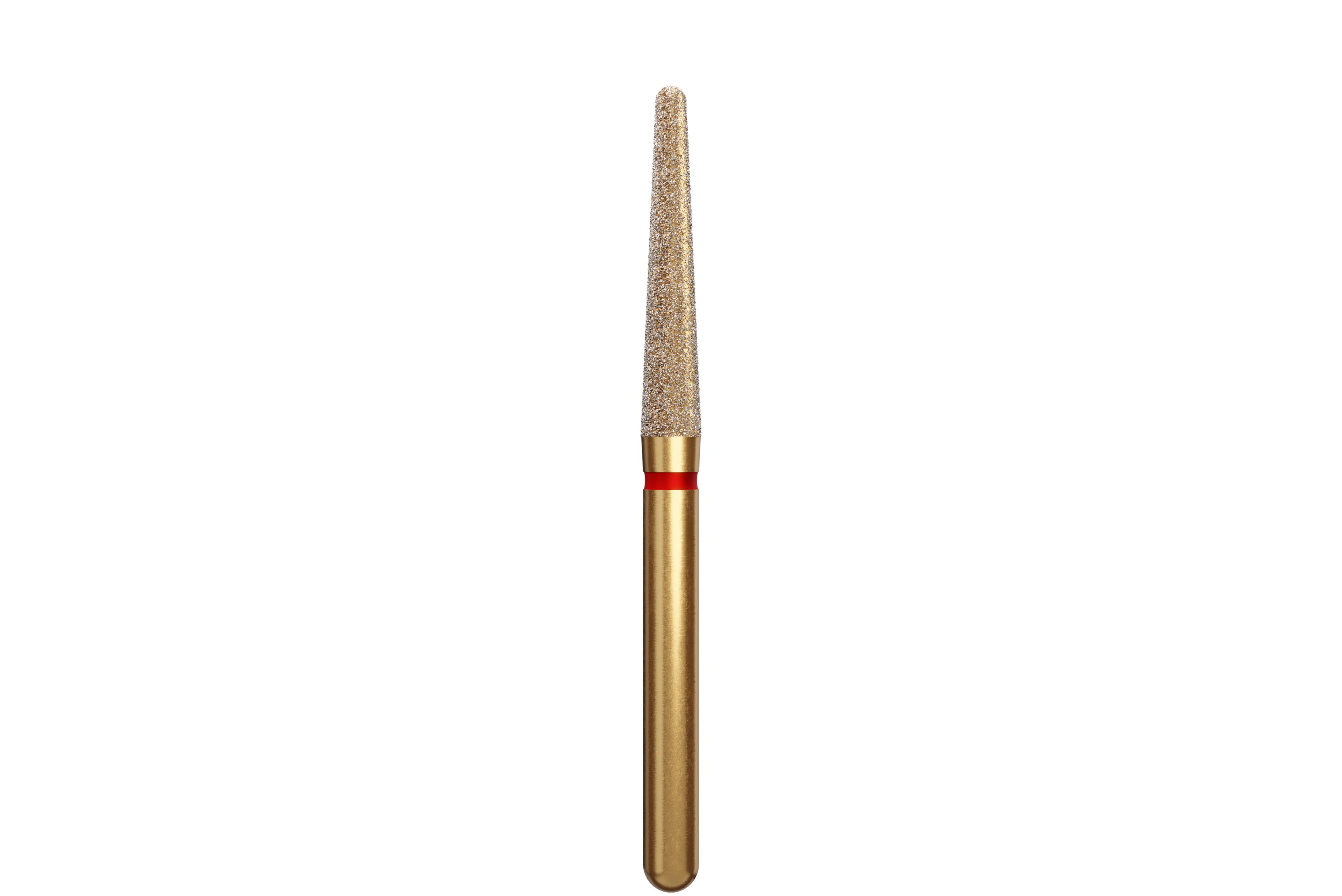 Coltene Alpen Multi-Use Multilayer Diamond Instrument, FG, Fine, Red, Round End Taper Long, #856L, 1.8 mm Head Diameter, 10 mm Head Length, 5/Pkg