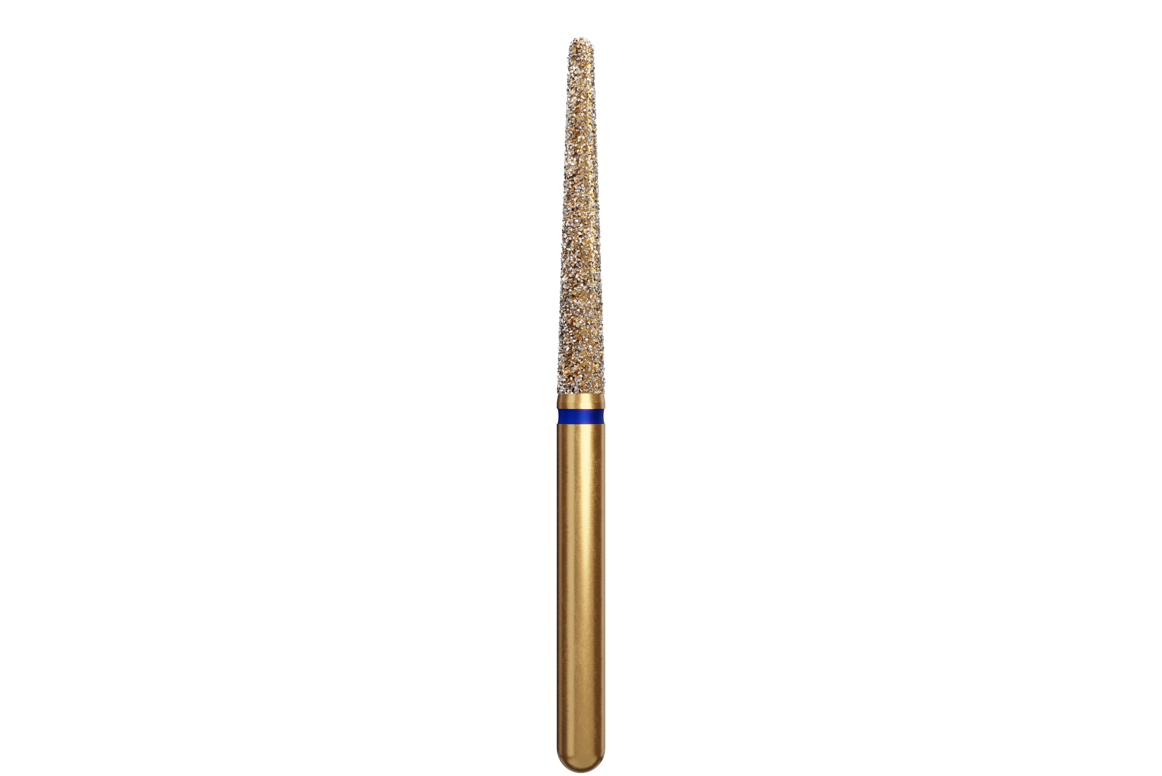 Alpen Multi-Use Multilayer Diamond Instrument, FG, Medium Grit, Blue Ring, Round End Taper Extra Long, #856XL, 1.8 mm Head Diameter, 12 mm Head Length, 5/Pkg