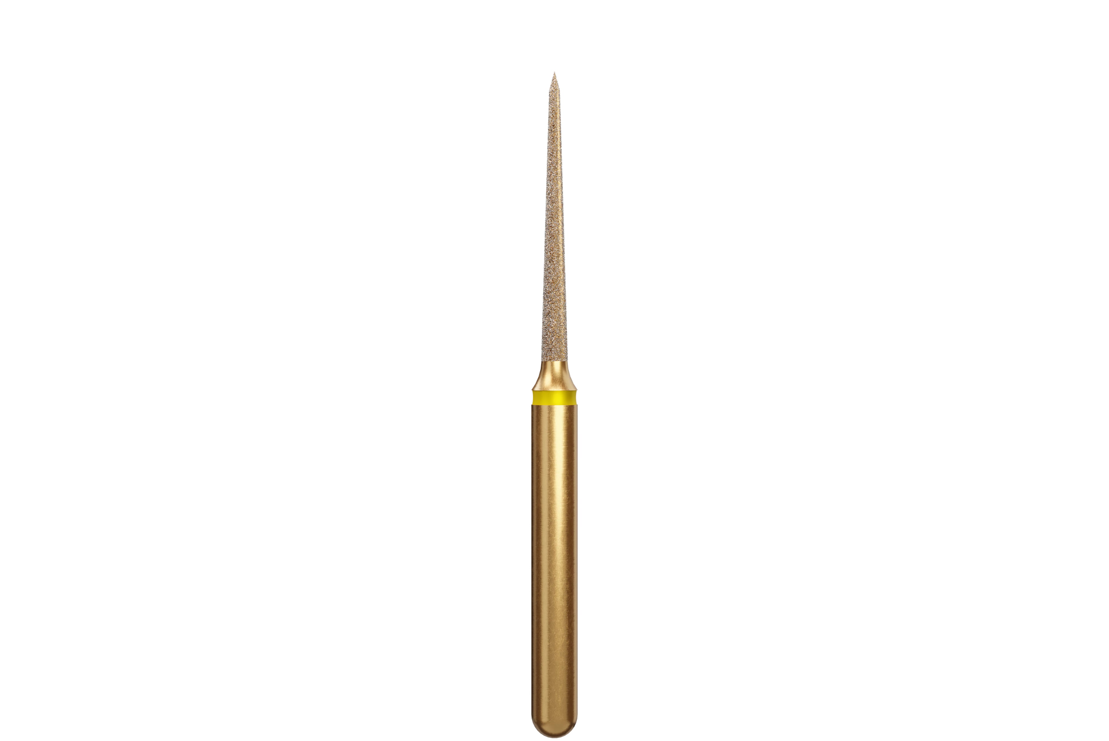 Coltene Alpen Multi-Use Multilayer Diamond Bur, FG, Extra Fine, Flame/Needle Shape, #859-010, 1 mm Head Diameter, 10 mm Head Length, 5/Pkg
