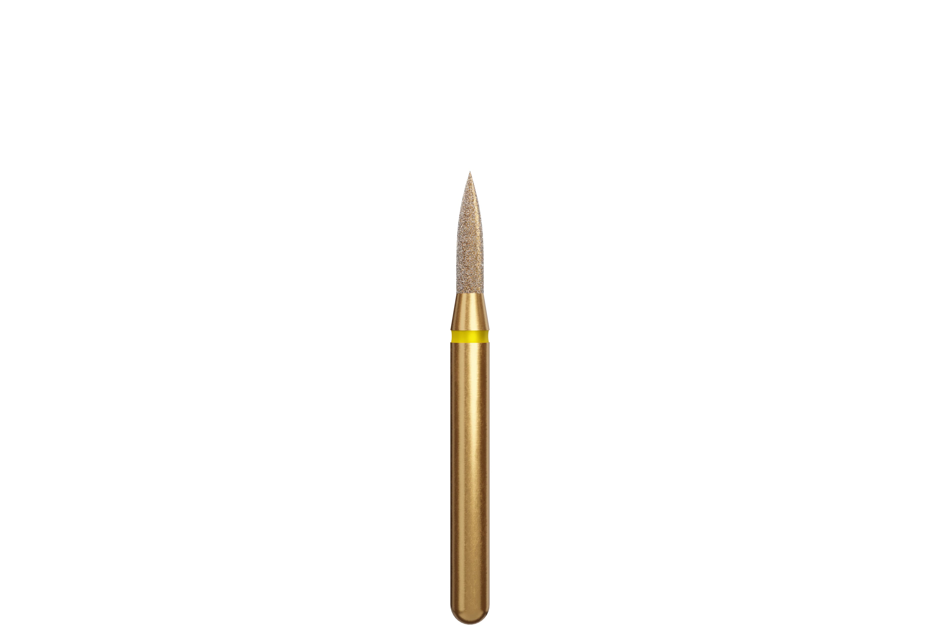 Coltene Alpen Multi-Use Multilayer Diamond Bur, FG, Extra Fine, Flame, #860-012, 1.2 mm Head Diameter, 5 mm Head Length, 5/Pkg