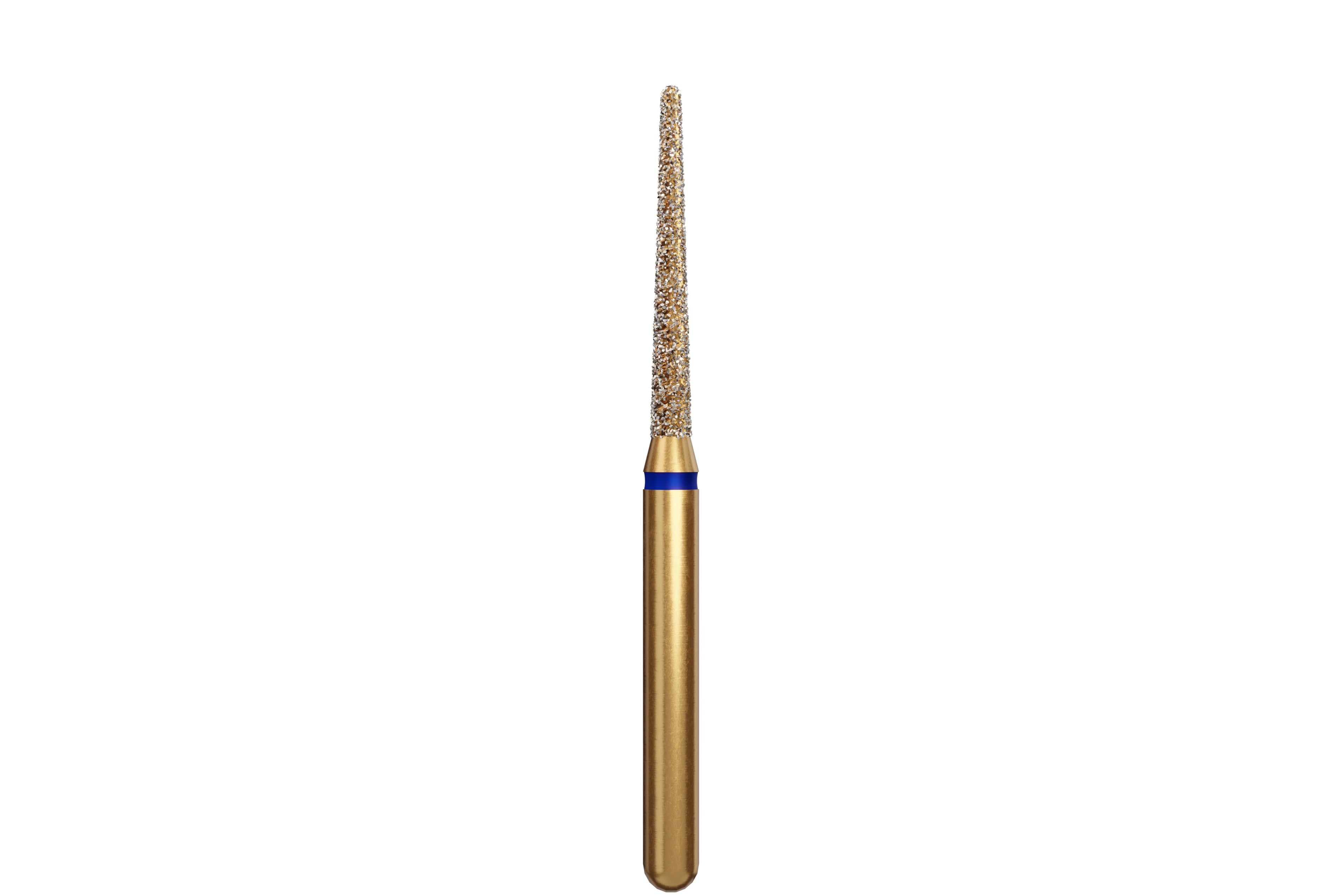 Alpen Multi-Use Multilayer Diamond Instrument, FG, Medium Grit, Blue Ring, Round End Taper Narrow, #850N, 1.4 mm Head Diameter, 10 mm Head Length, 5/Pkg
