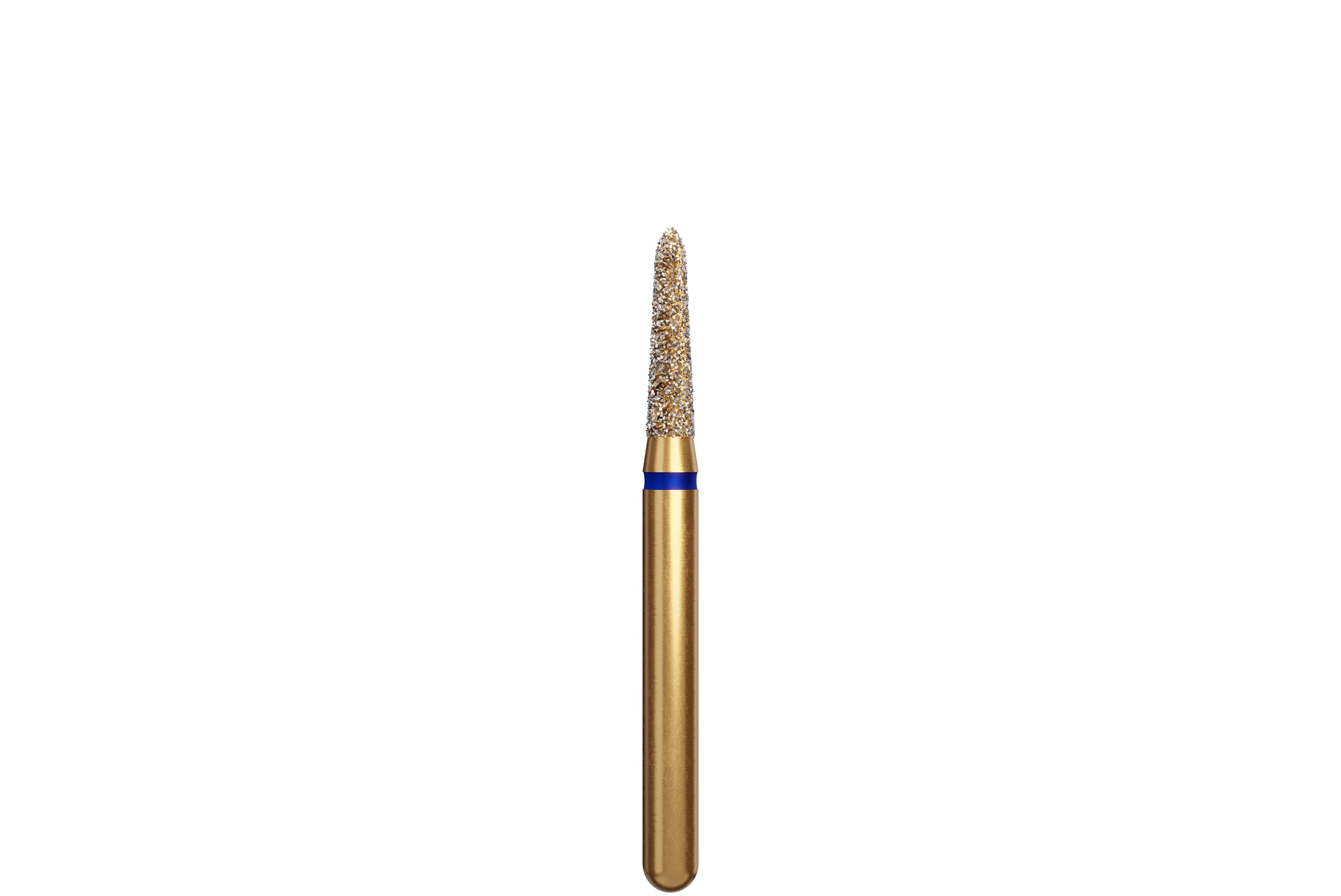 Coltene Alpen Multi-Use Multilayer Diamond Bur, FG, Medium Grit, Tapered Torpedo/Curettage, #877K-016, 1.6 mm Head Diameter, 6 mm Head Length, 5/Pkg