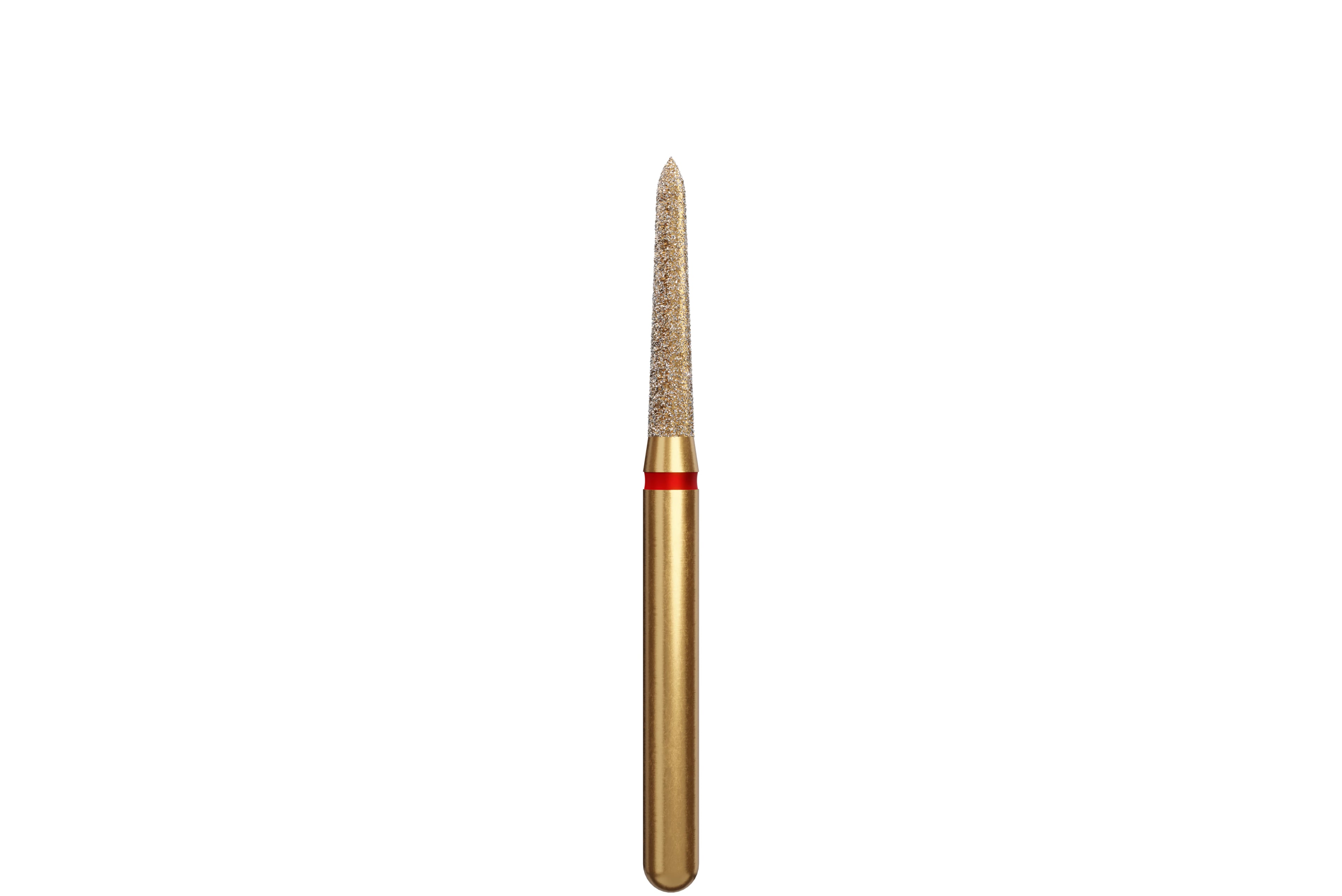 Coltene Alpen Multi-Use Multilayer Diamond Bur, Fine Grit, Tapered Torpedo/Curettage, Friction Grip, #878K-014, 1.4 mm Head Diameter, 8 mm Head Length, 5/Pack