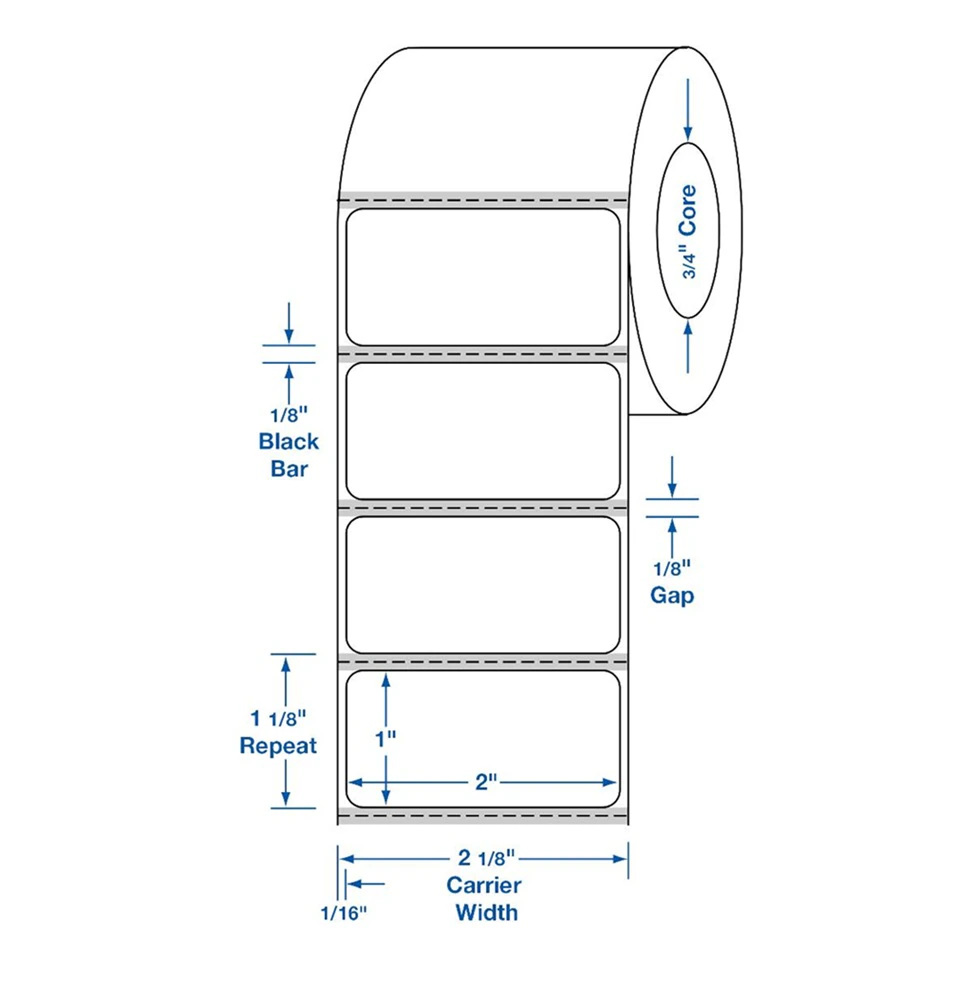 Medline Direct Thermal Laboratory Labels, White, 1" x 2.5", 350/Roll, 36 Rolls/Box