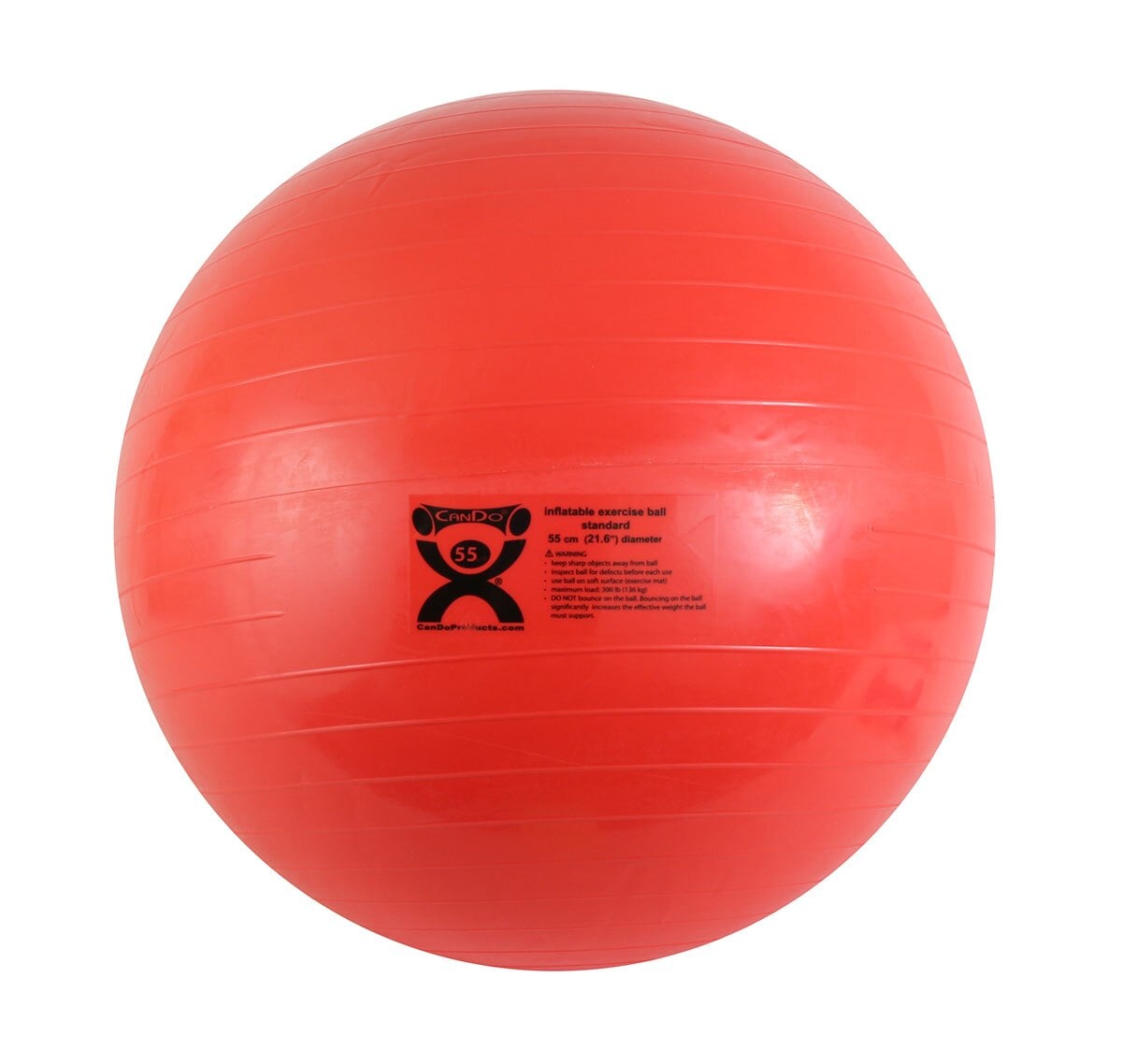 CanDo Exercise Ball, PVC Vinyl, 21.7" (55 cm), Red, 3 lb