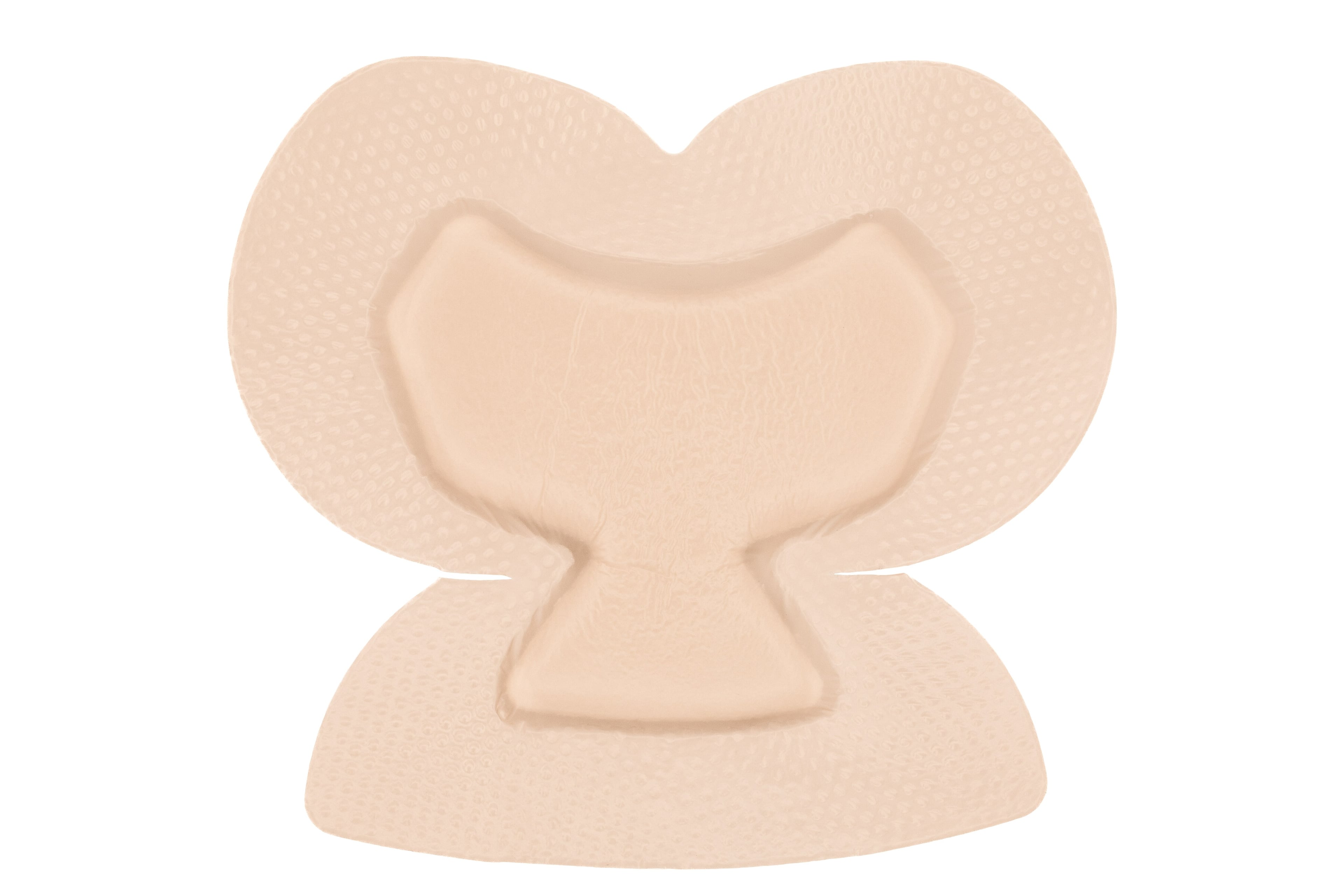 ZeniFOAM Gentle Border Polyurethane Foam/Silicone Dressing, 5x7" Heel, Sterile, Non-Adherent, Adhesive Border, Tan, Absorbent