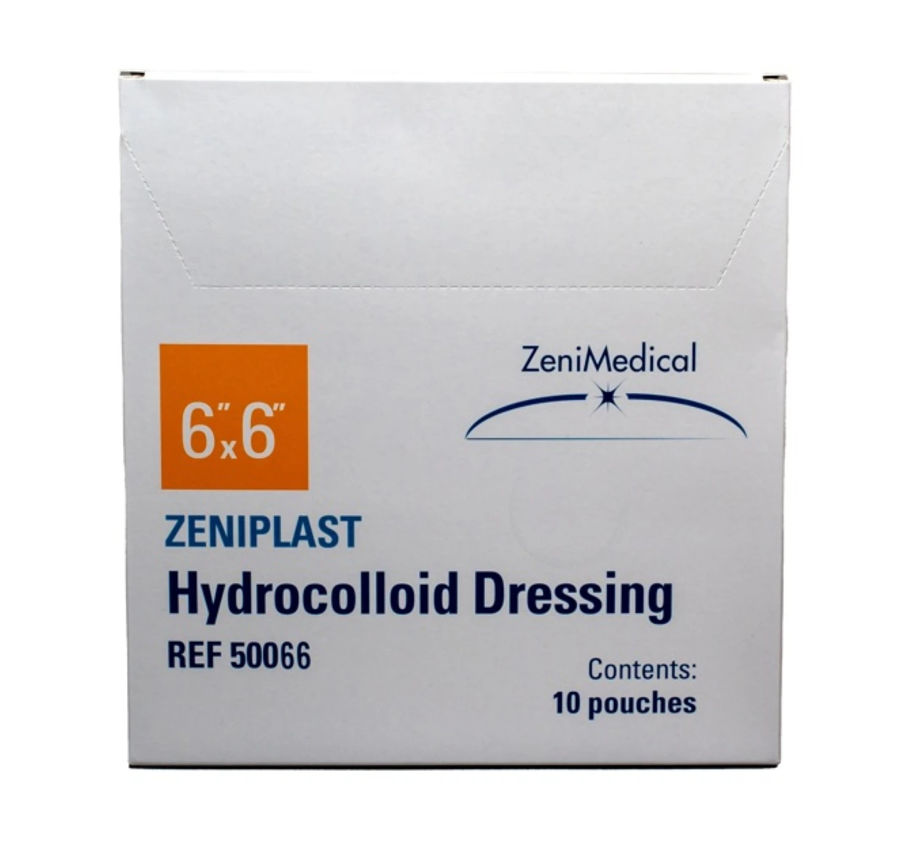 ZeniPLAST Hydrocolloid Wound Dressing, 6" x 6", Sterile, Square, Adhesive, Tan