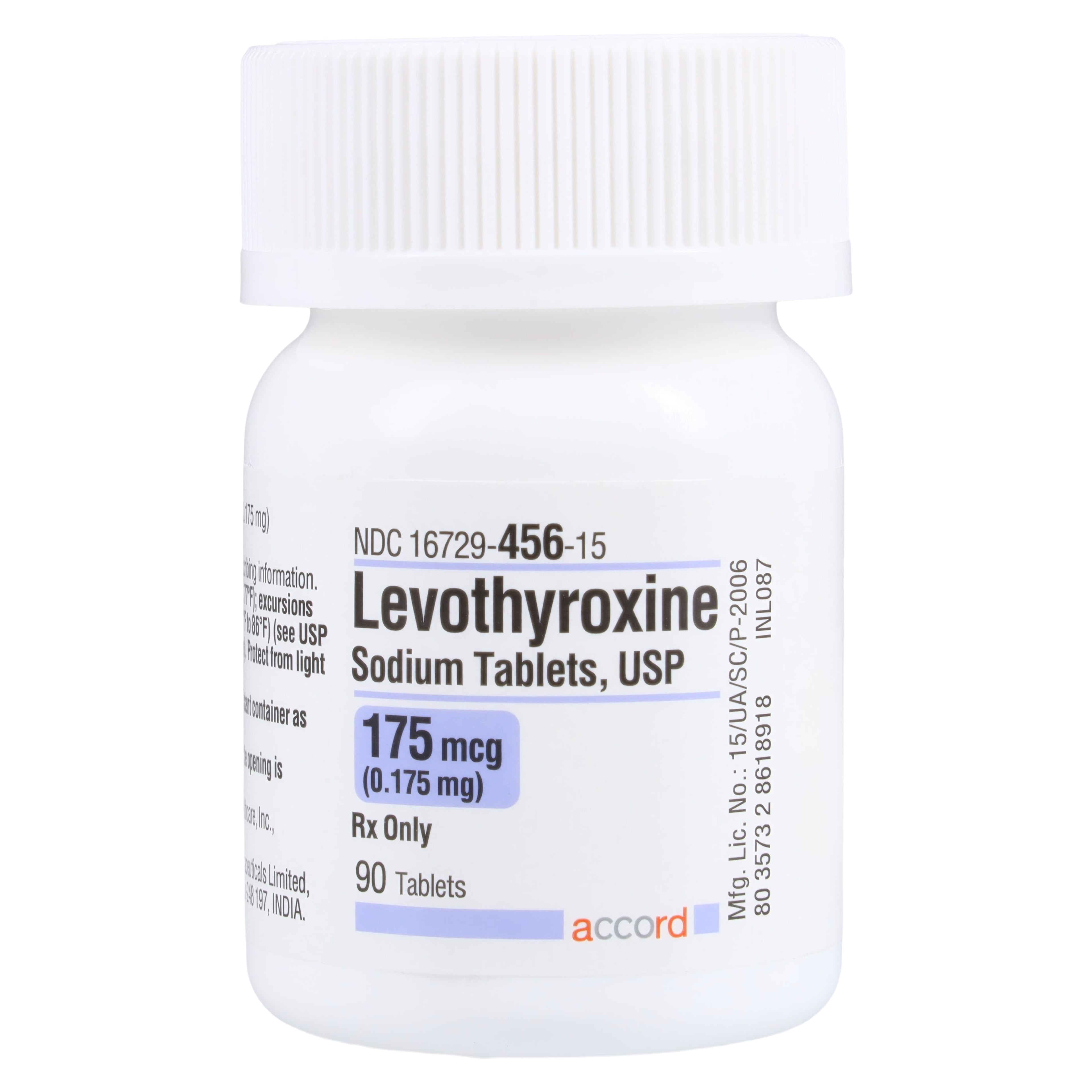 Levothyroxine Sodium Tablets, 0.175mg, 90/Bottle, Accord Healthcare Inc