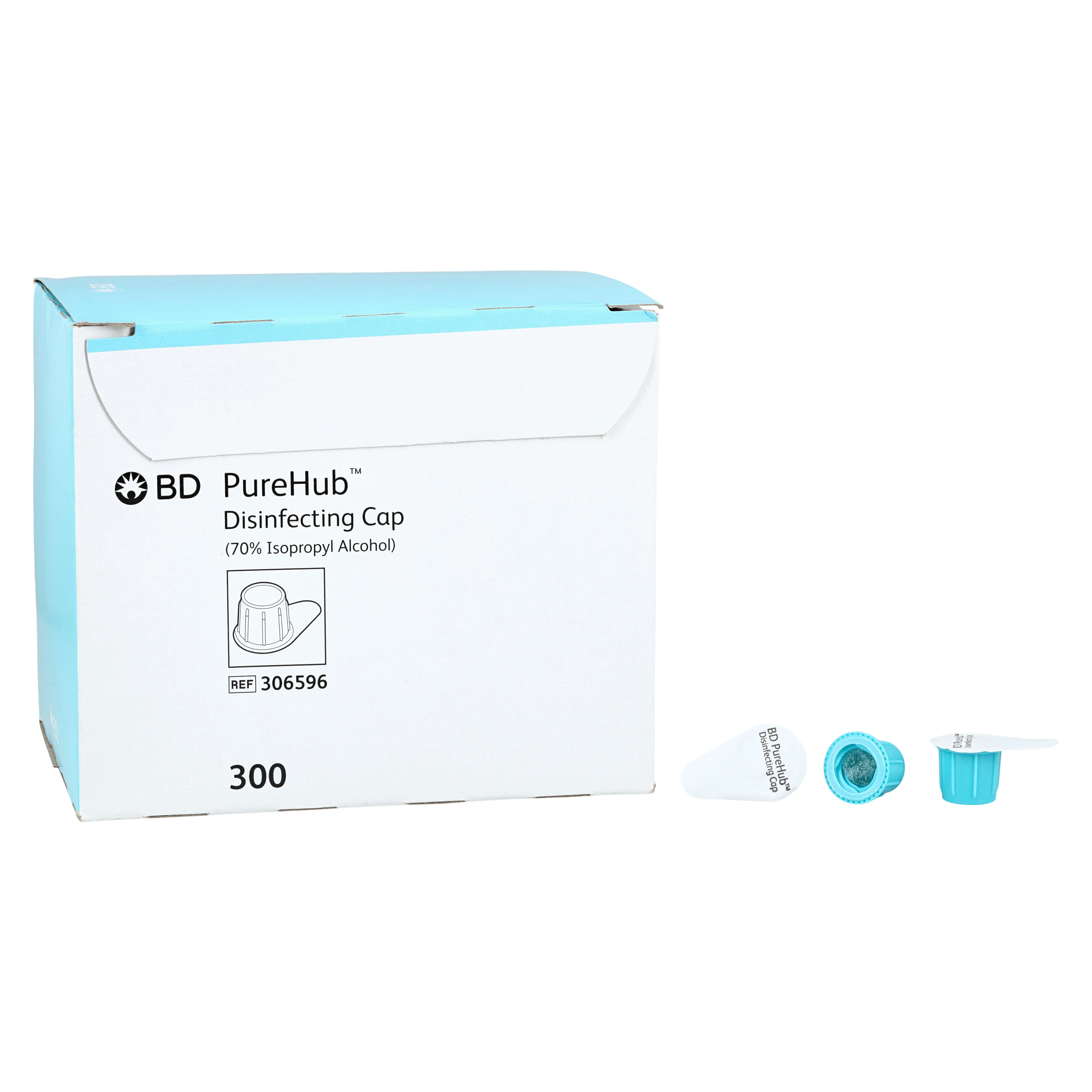 BD PureHub Disinfecting Cap, 300/Box