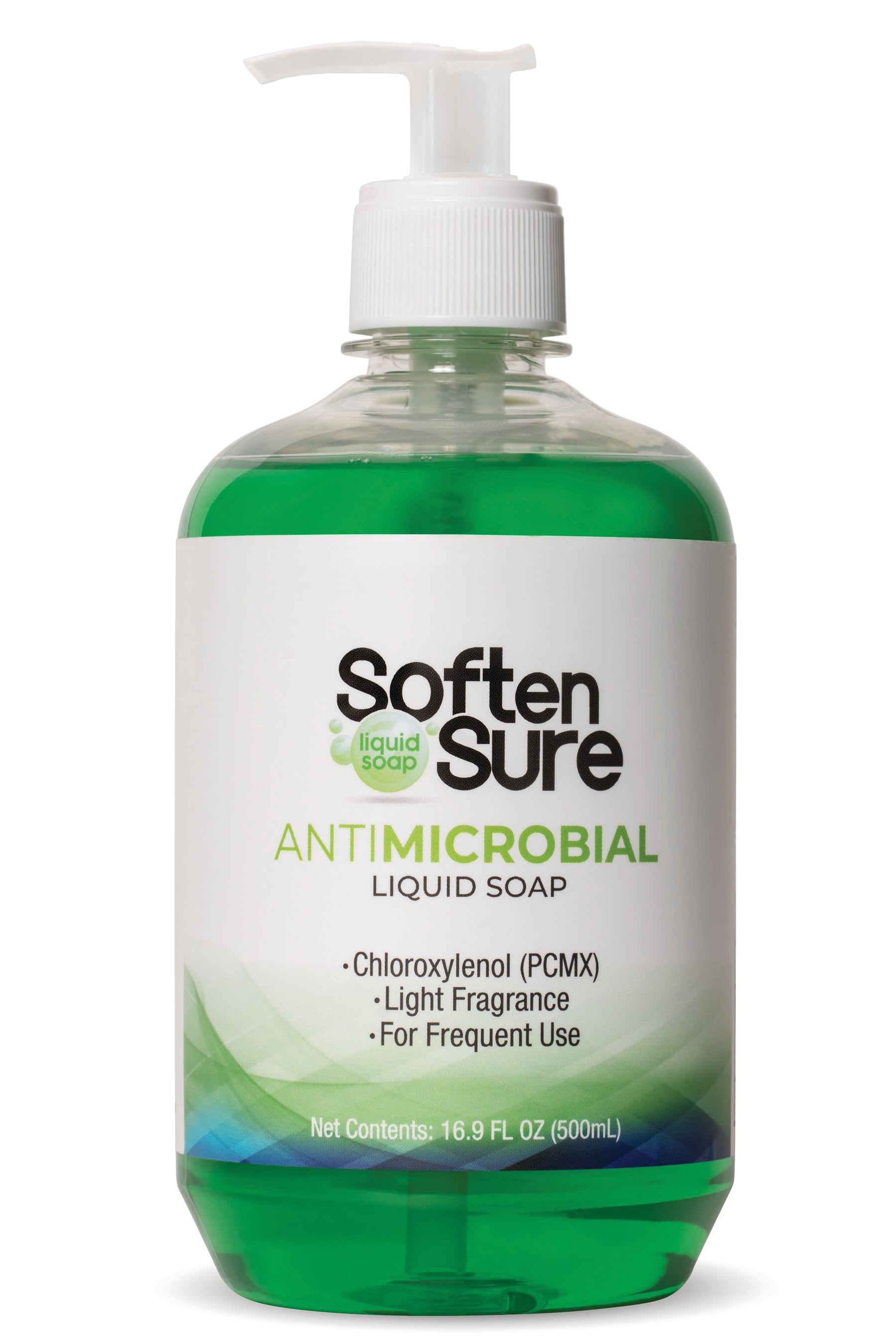 SoftenSure Antimicrobial Liquid Hand Soap, 500 mL Pump Bottle, 0.75% PCMX, Light Fragrance