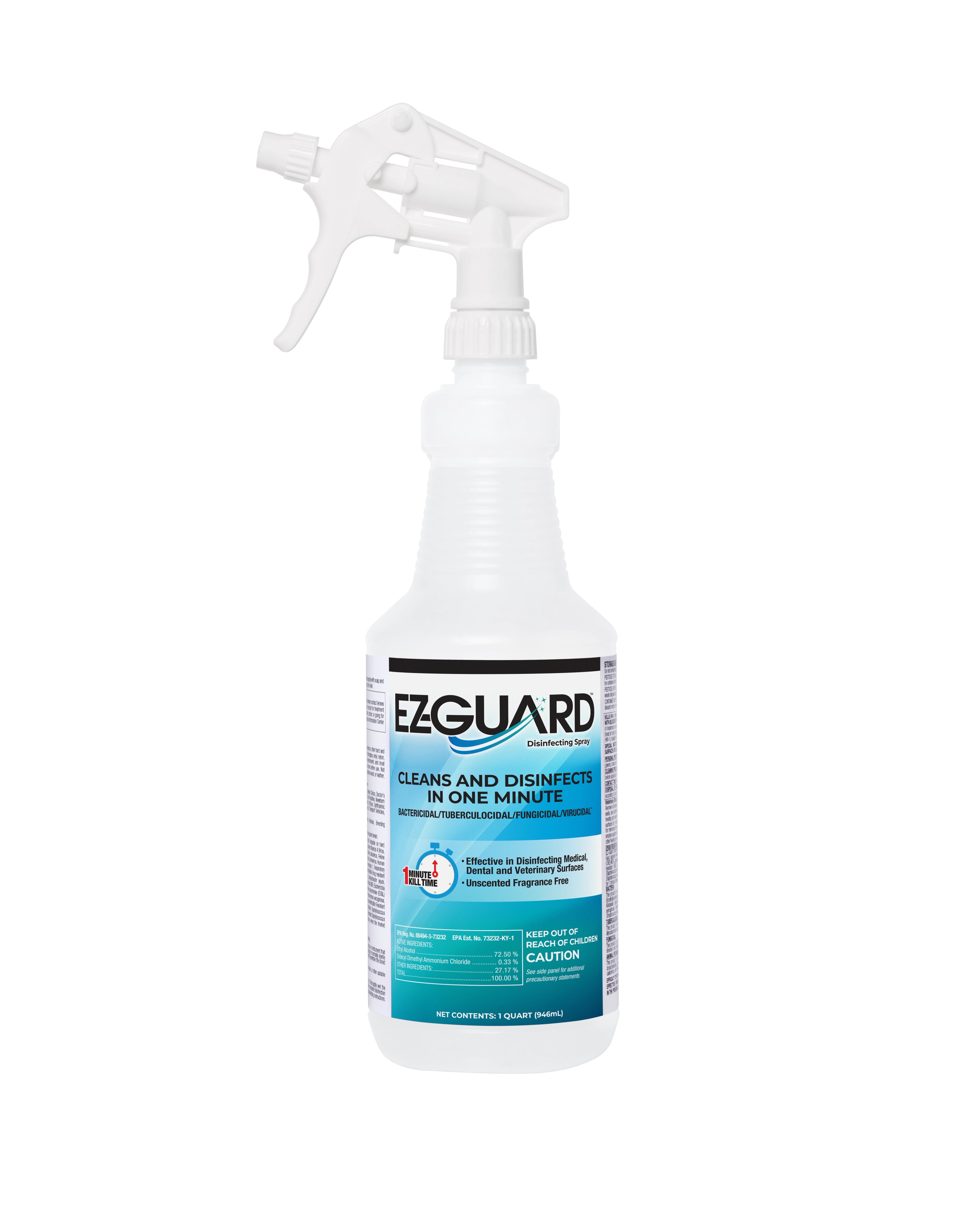 EZ-Guard Disinfecting Spray, Fragrance Free, 32 oz Trigger Bottle, Each