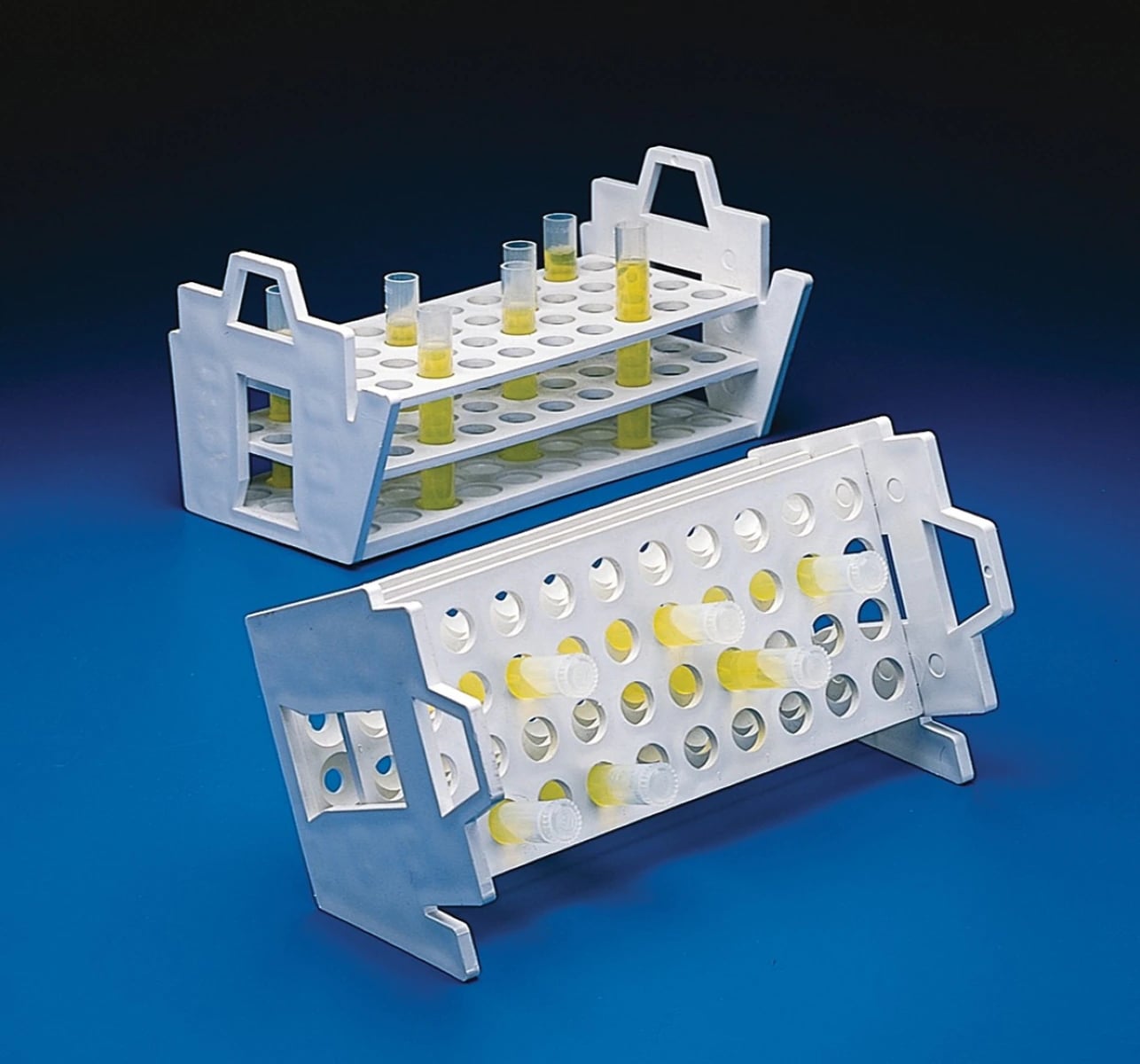Bel-Art Products Slanted Test Tube Rack, 40-Place, for 16-20mm Tubes, 10.5x6x5.125"