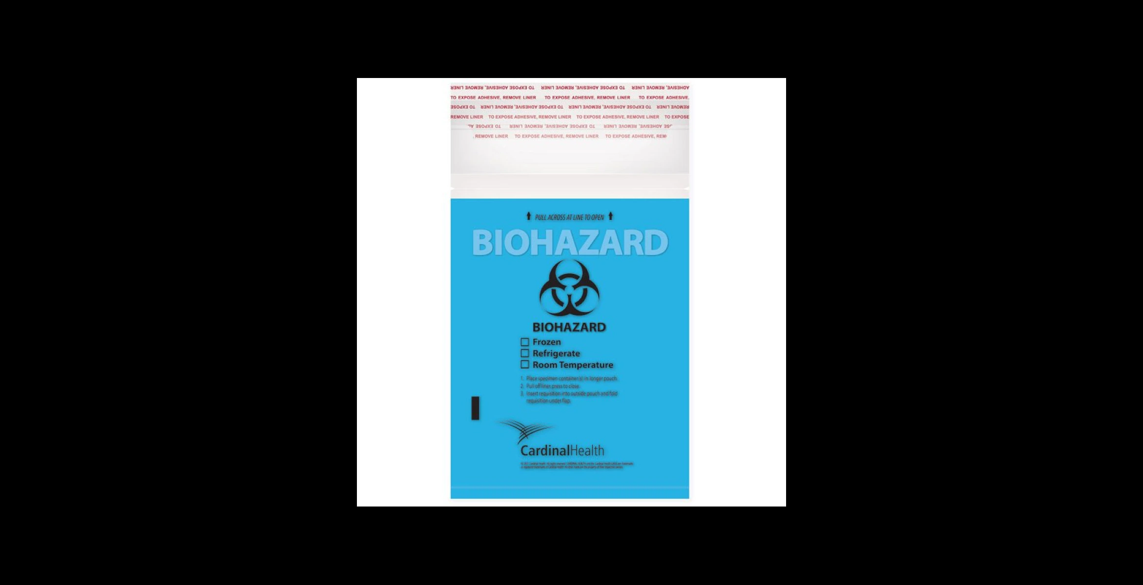 Cardinal Health Biohazard Transport Bag, Blue, Zip Closure, 6" x 9", 100/Pack
