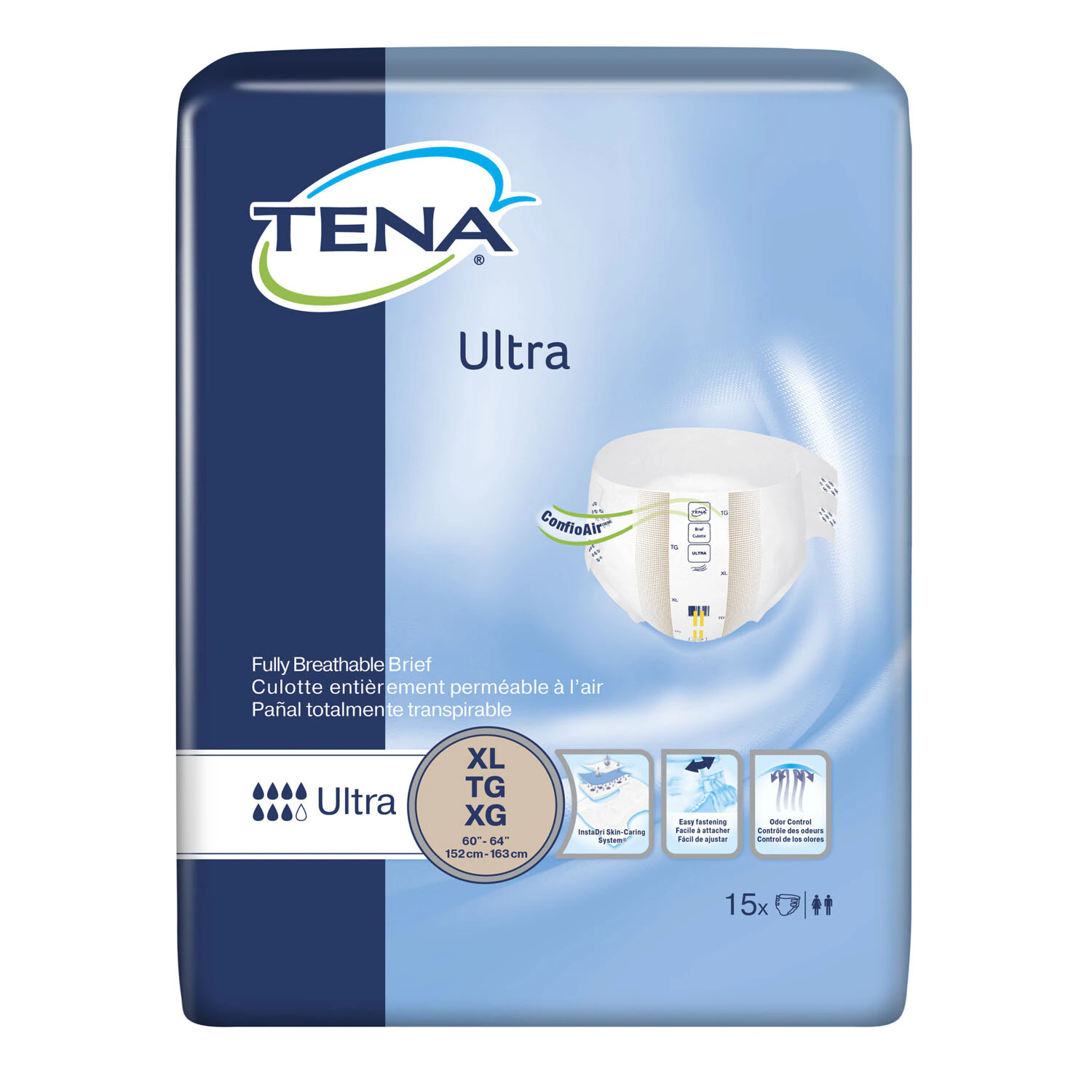TENA Ultra Brief, Unisex Adult, 60-64" Waist, Hook and Loop Closure, 40/Case