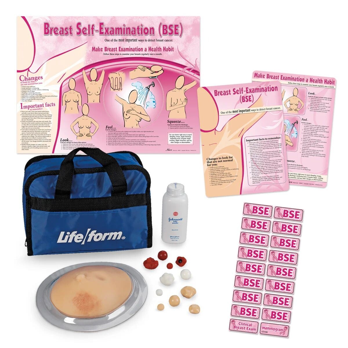 Life/form Breast Self Examination Educational Training Kit, Dark Skin Tone, with Single Breast Exam Trainer, Self-Exam Poster & TearPad