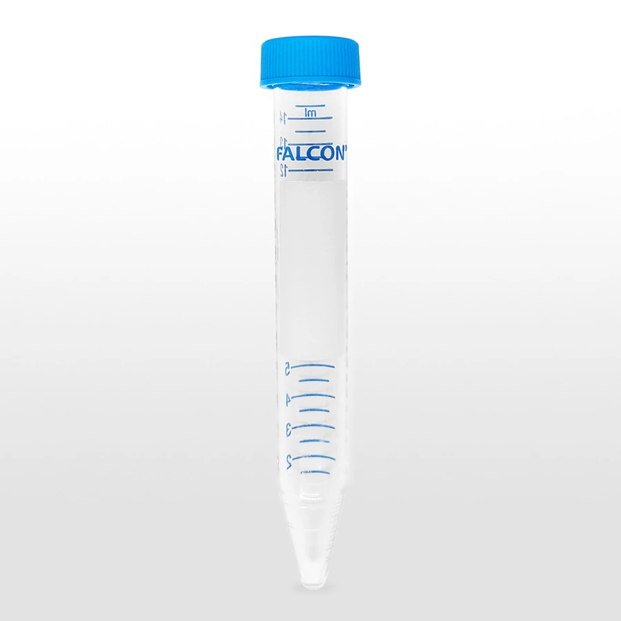 Corning Falcon 15mL Conical Centrifuge Tube, Polystyrene, Sterile, Screw Cap, 50/Bag