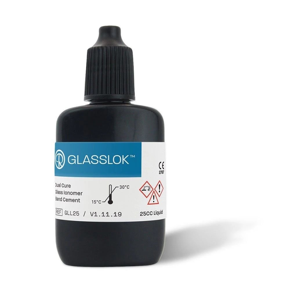 Glasslok Liquid Blue Dual Cure Glass Ionomer Band Cement, 15g Bottle