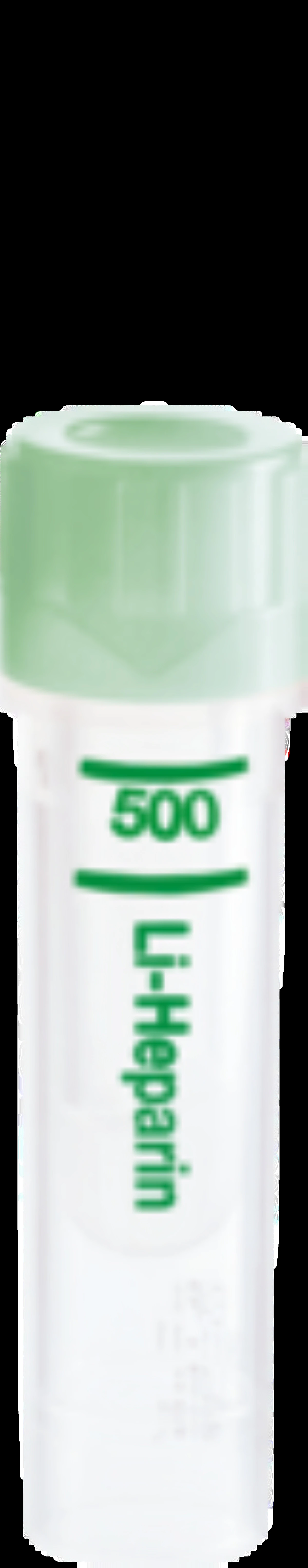 Sarstedt Microvette 500 Capillary Blood Collection Tube, 500 µL, Lithium Heparin, Green Cap, Flat Base, 100/Pk