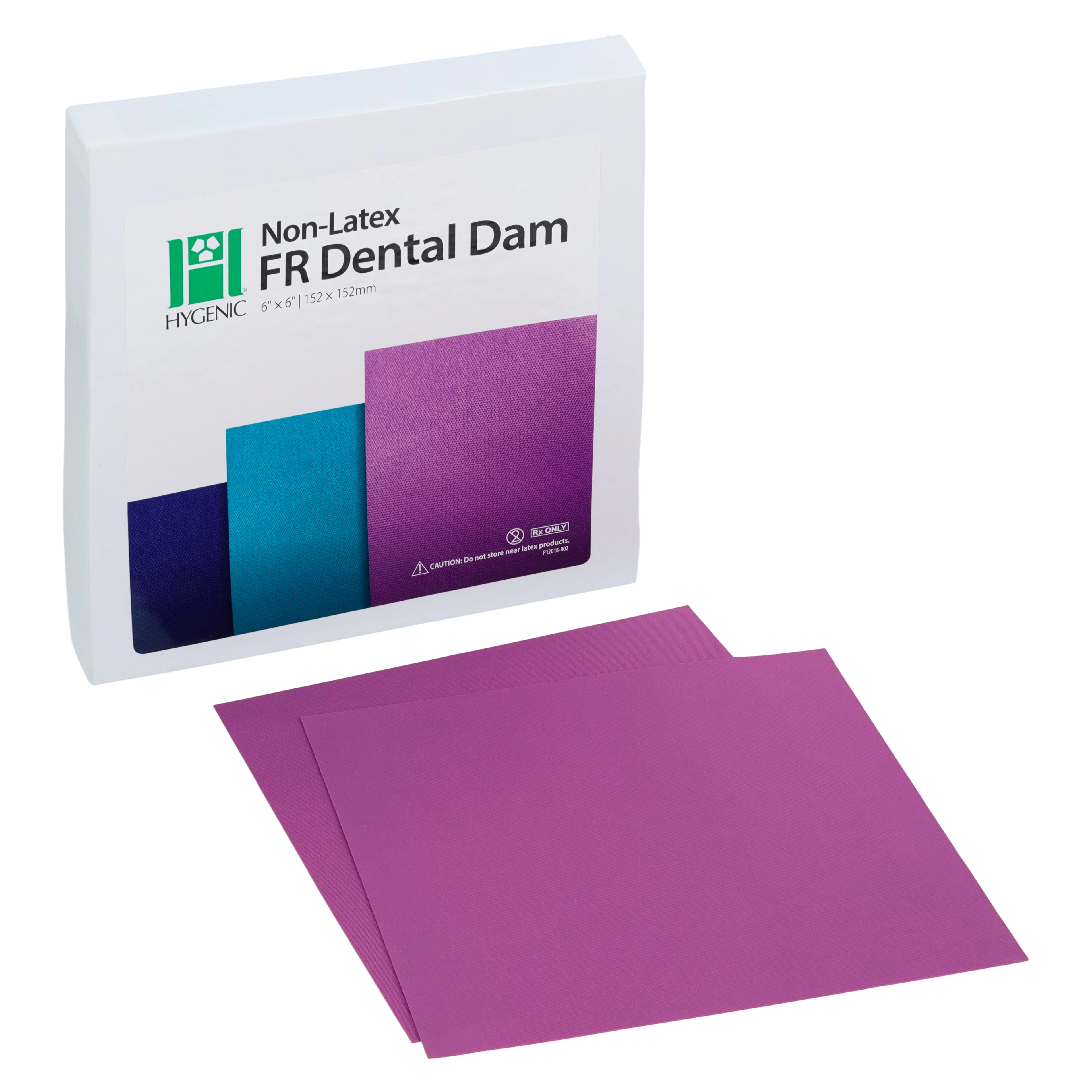 Hygenic FR Non-Latex Dental Dam, 6" x 6", Medium Gauge, Purple, 30/Pkg