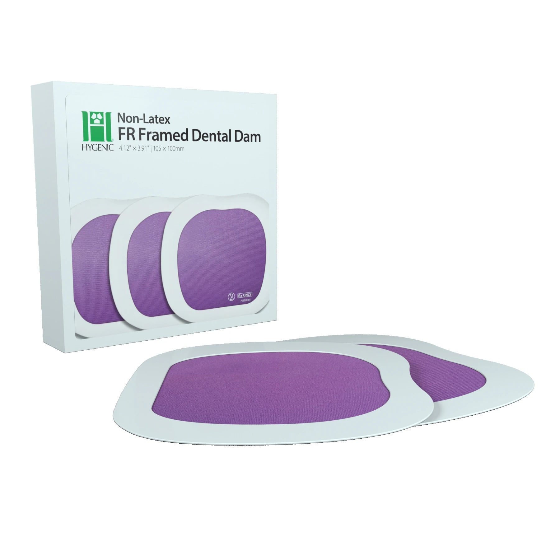 Hygenic Non-Latex FR Framed Dental Dam, Purple, 5" x 6", 20/Box