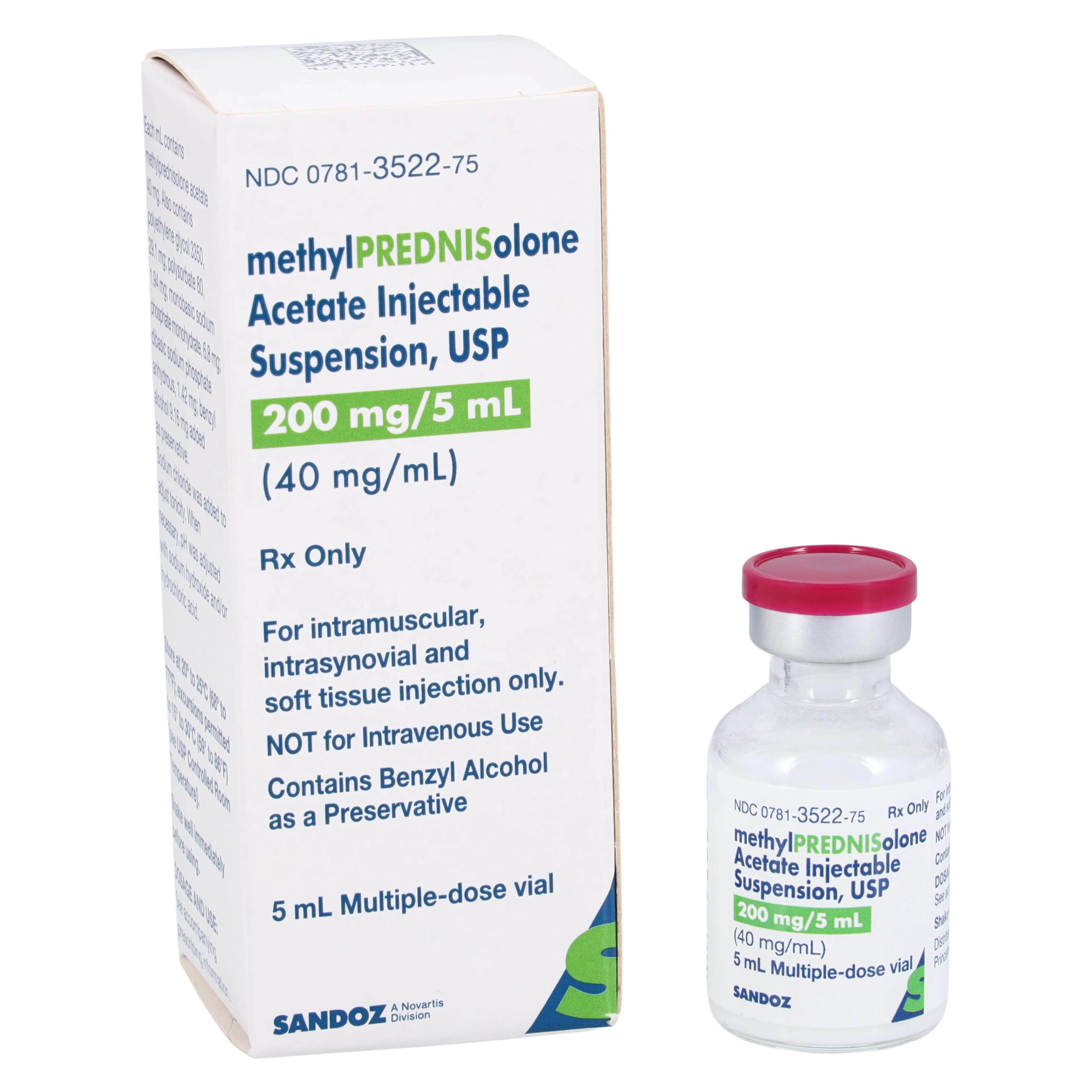 Methylprednisolone Acetate Injection 40mg/mL MDV 5mL, Sandoz