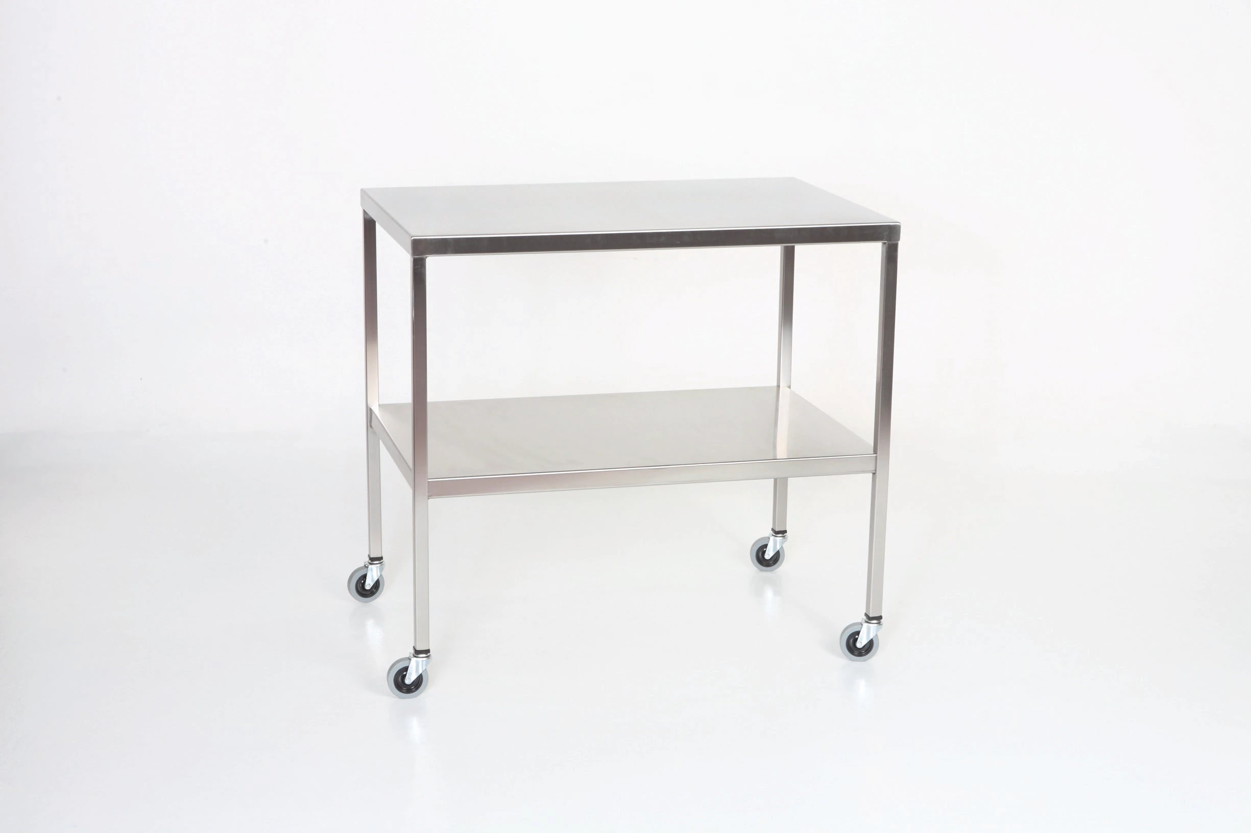 Acral Med Instrument Table with Stainless Steel Shelf, 400 lb Capacity