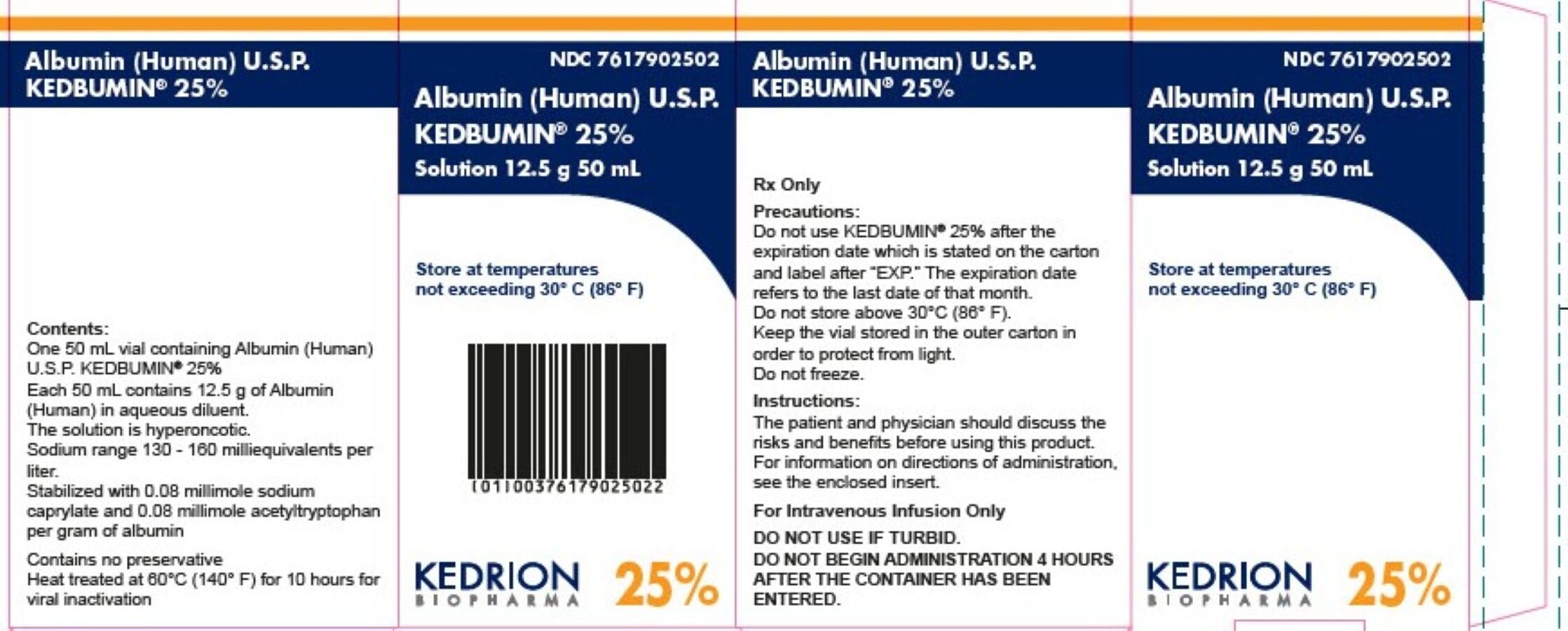 Kedbumin Albumin (Human) 25% Injection, 50 mL Vial