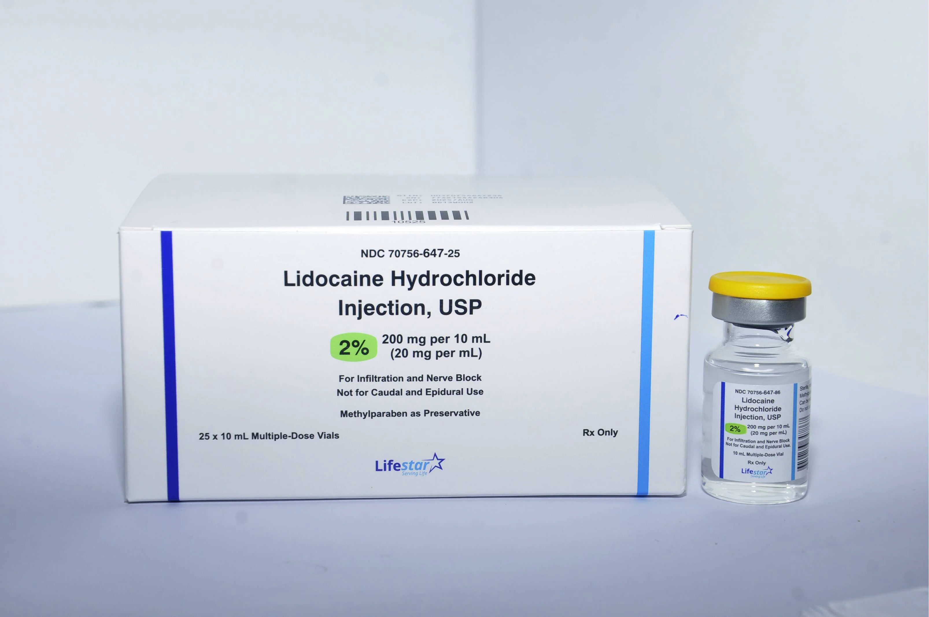 Lidocaine HCl Injection 2% MDV 10mL, 25/Package