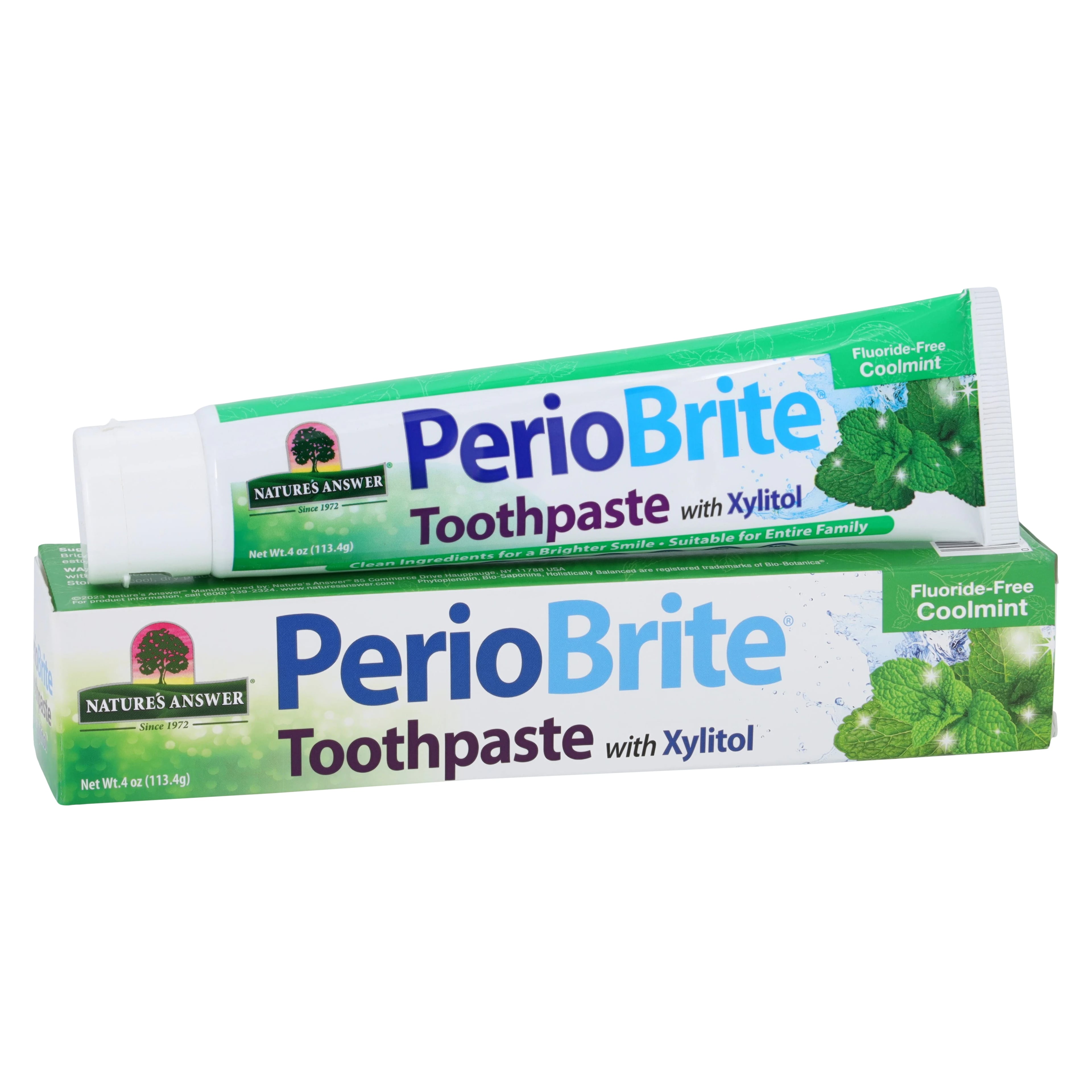 PerioBrite Toothpaste Cool Mint, Fluoride Free, Xylitol, 4 oz