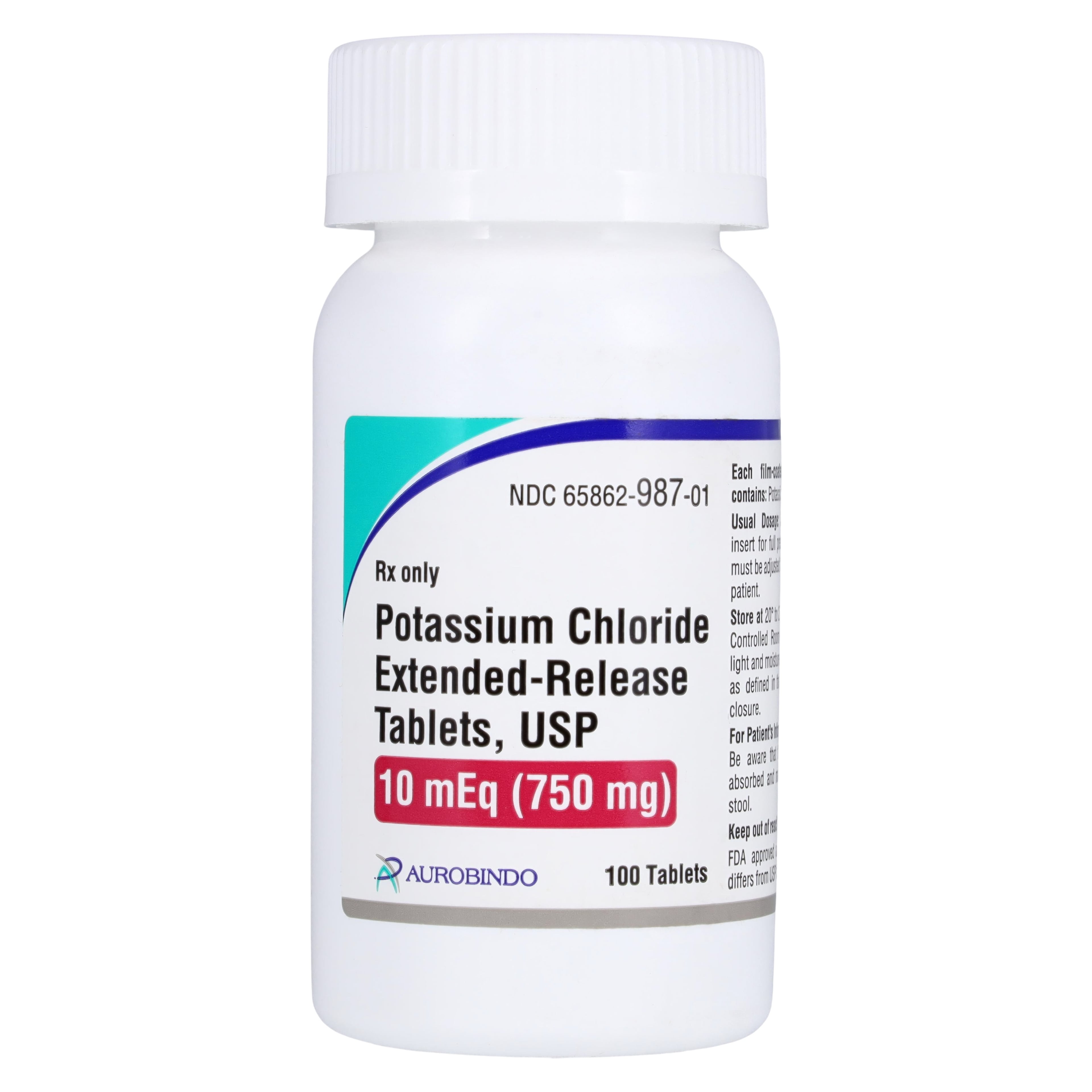 Potassium Chloride ER Tablets, 10mEq, Extended-Release, 100/Bottle
