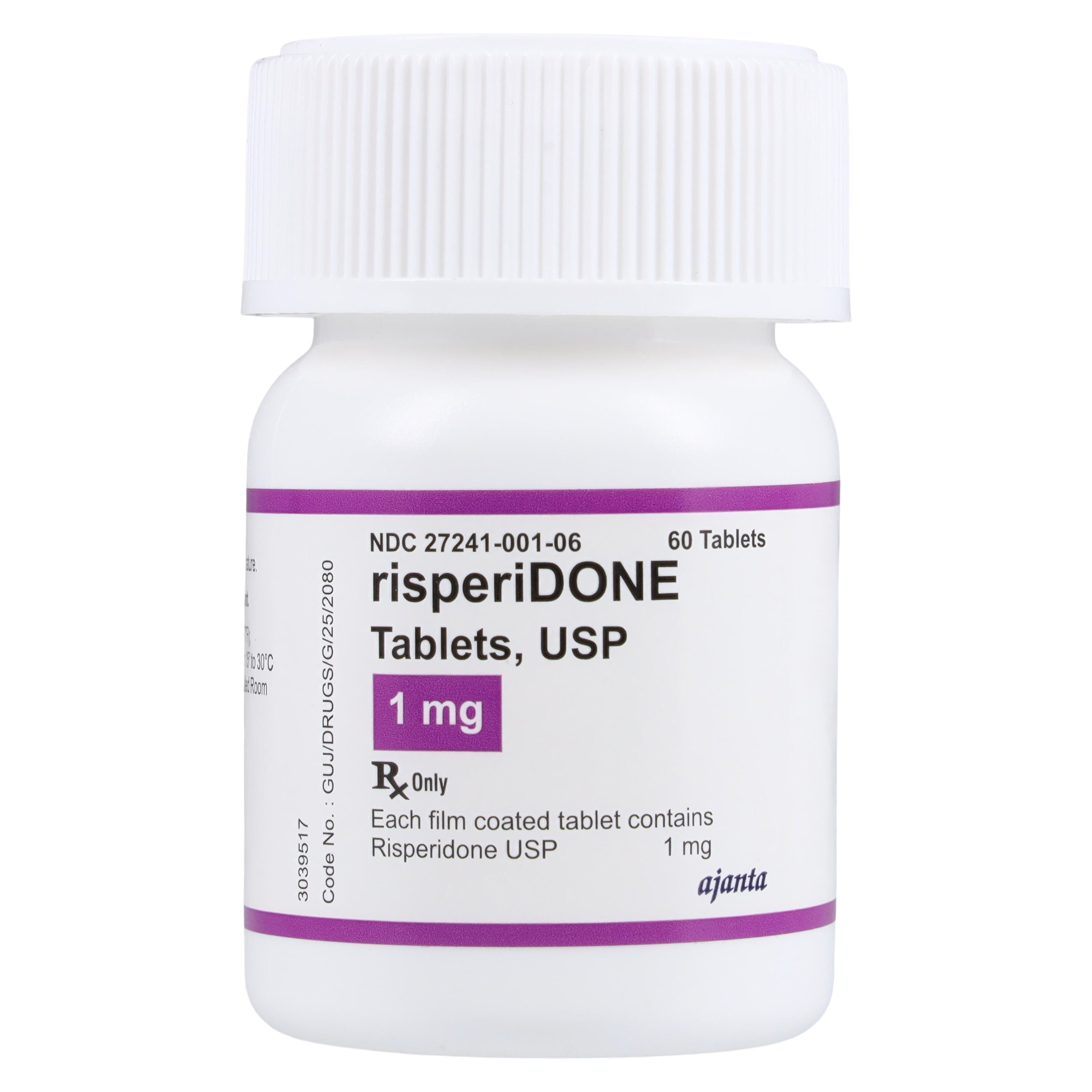 Risperidone Tablets 1 mg, 60 Count Bottle (Ajanta Pharma USA Inc.)