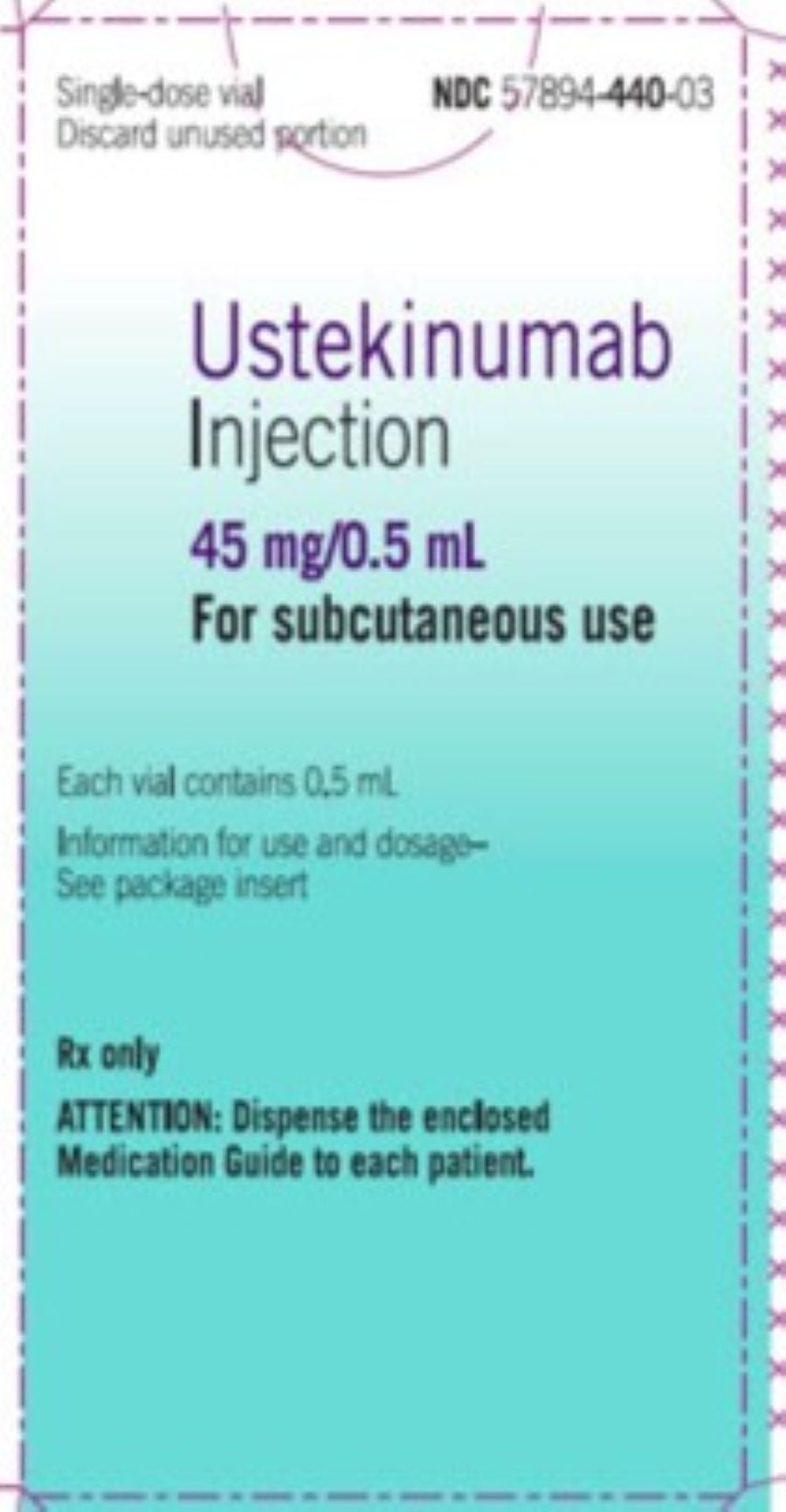 Ustekinumab Injection 45mg SDV 0.5mL Single Dose Vial, JOM Pharmaceuticals, 01KT0J08W2TD74PH2JM30KDCMR