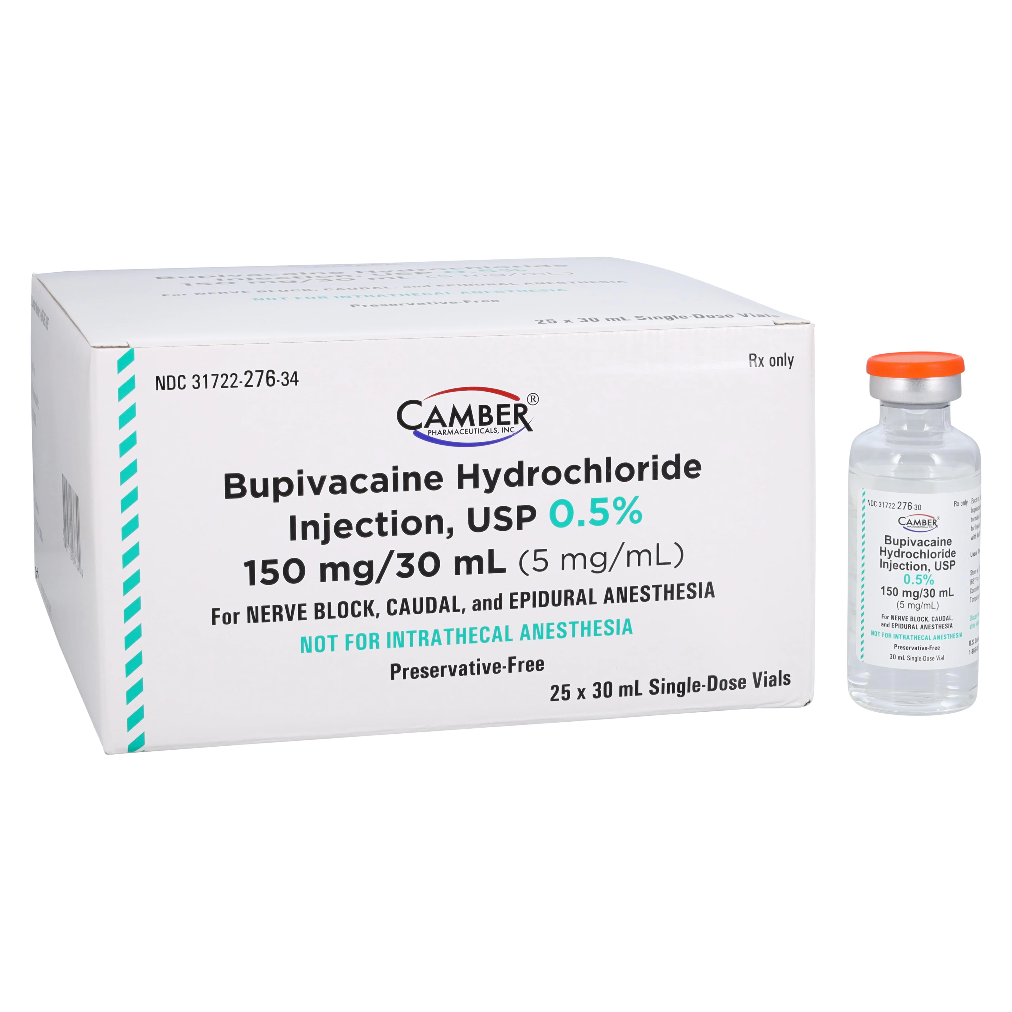 Bupivacaine HCl Injection 0.5% SDV 30mL, 25/Package