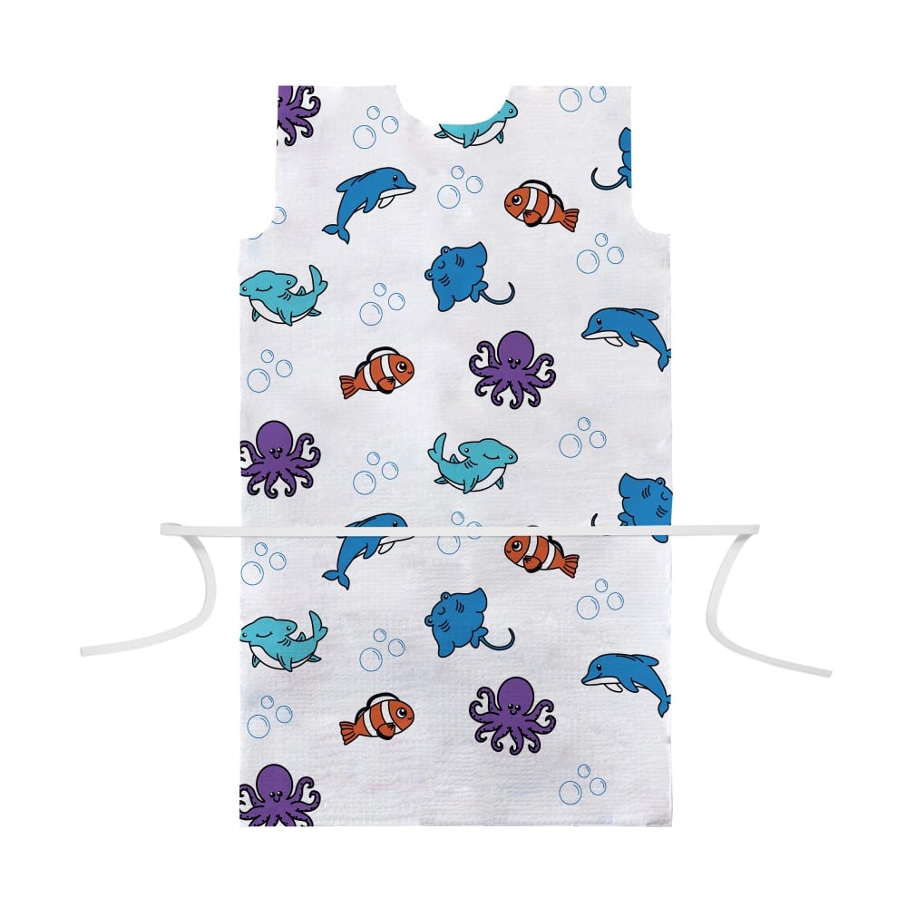 Graham Medical Sea Me Grow Pediatric Exam Gown, Tissue/Poly/Tissue, Waist Tie, 20" x 36", Non-Sterile, Latex-Free, 50/Case