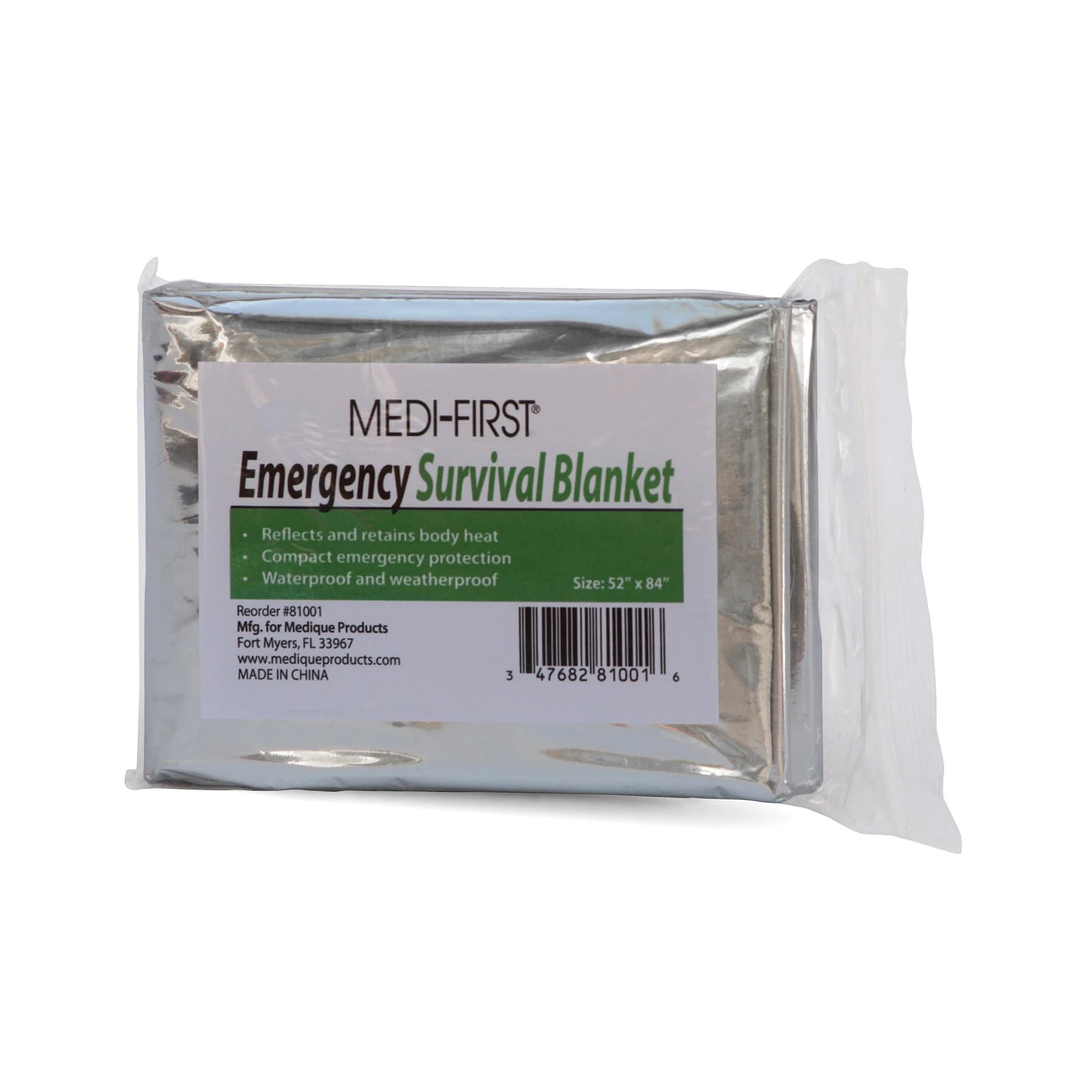 Dukal Emergency Survival Blanket, Silver Foil, 52" x 84"