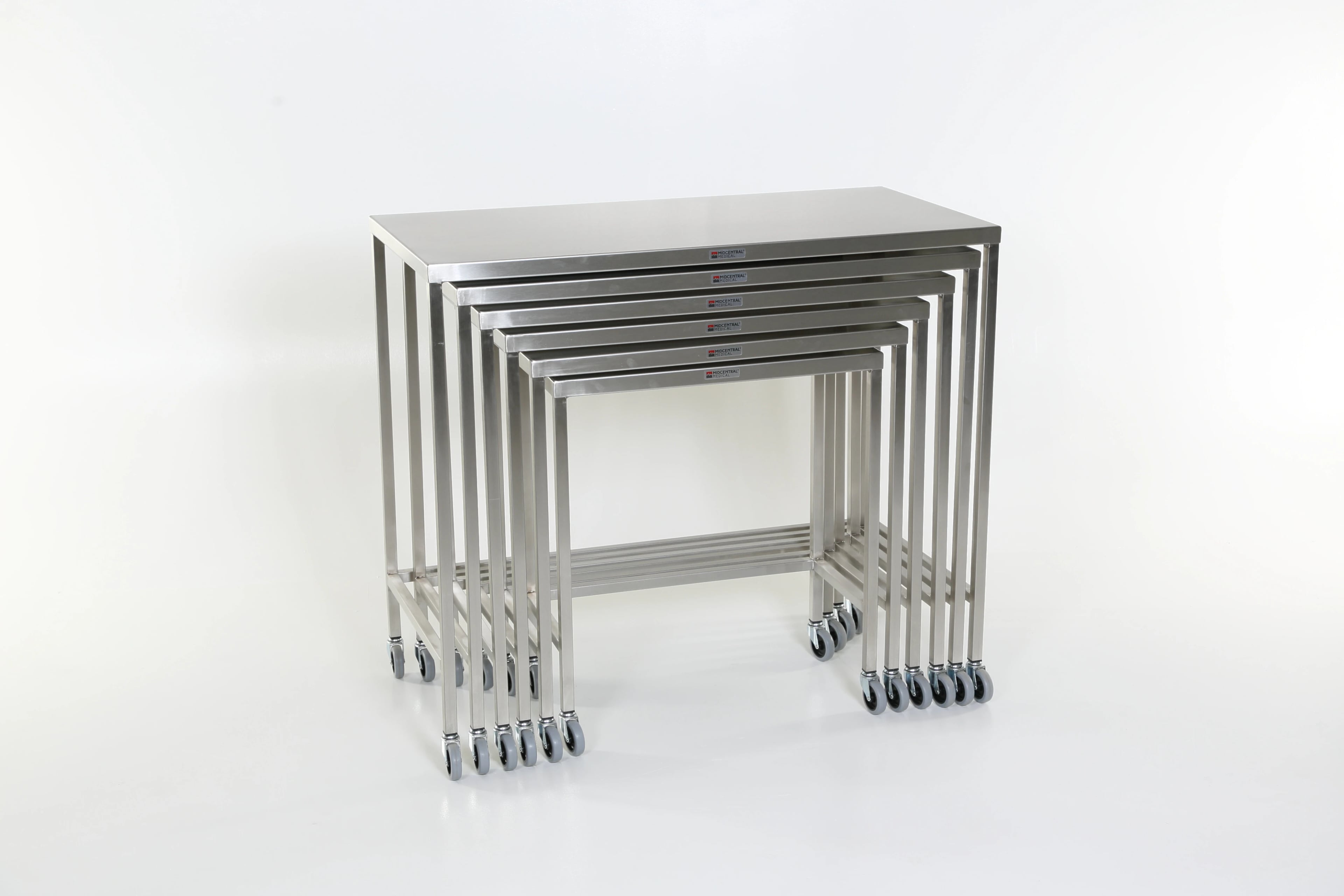 Acral Med Stainless Steel Instrument Table, 18" x 36" x 36"