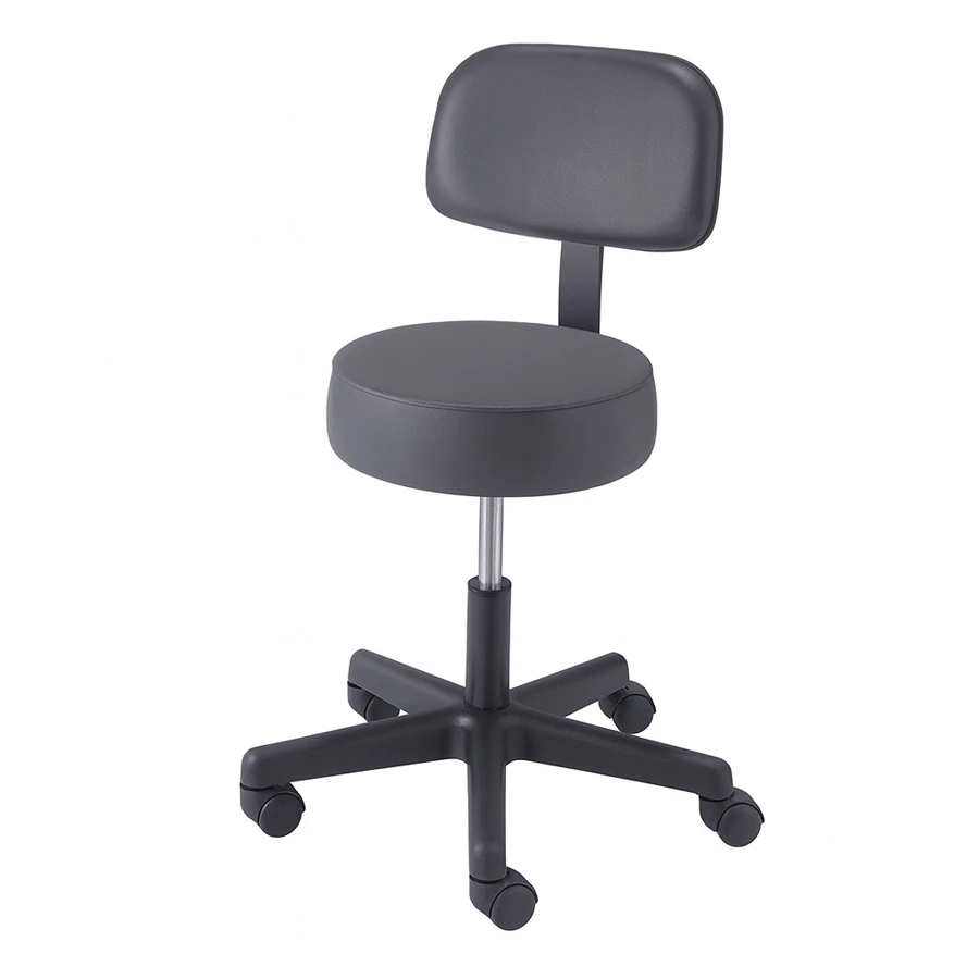 Brewer Stool with Backrest, Charcoal