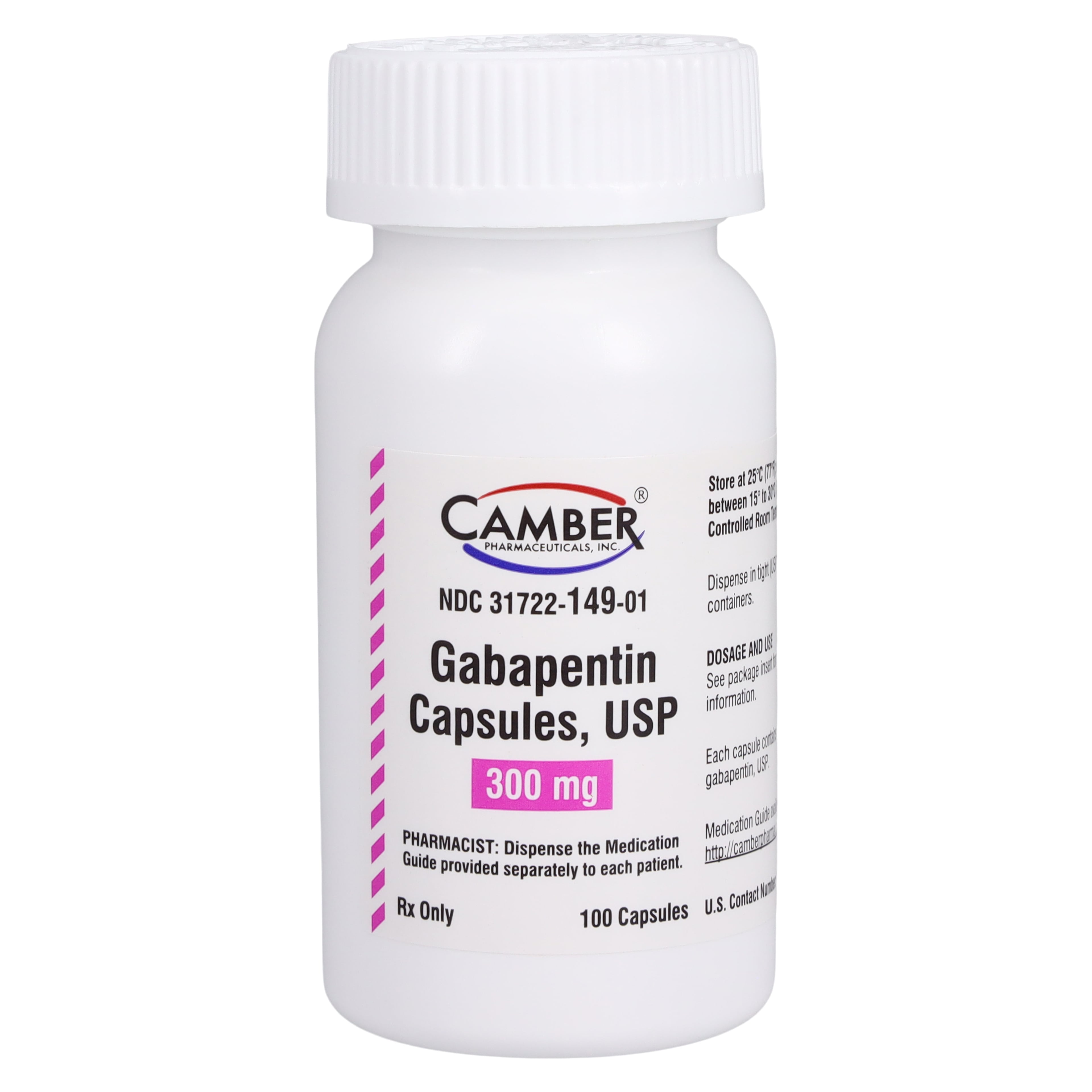 Gabapentin Capsules, 300mg, 100/Bottle, Camber Pharmaceuticals