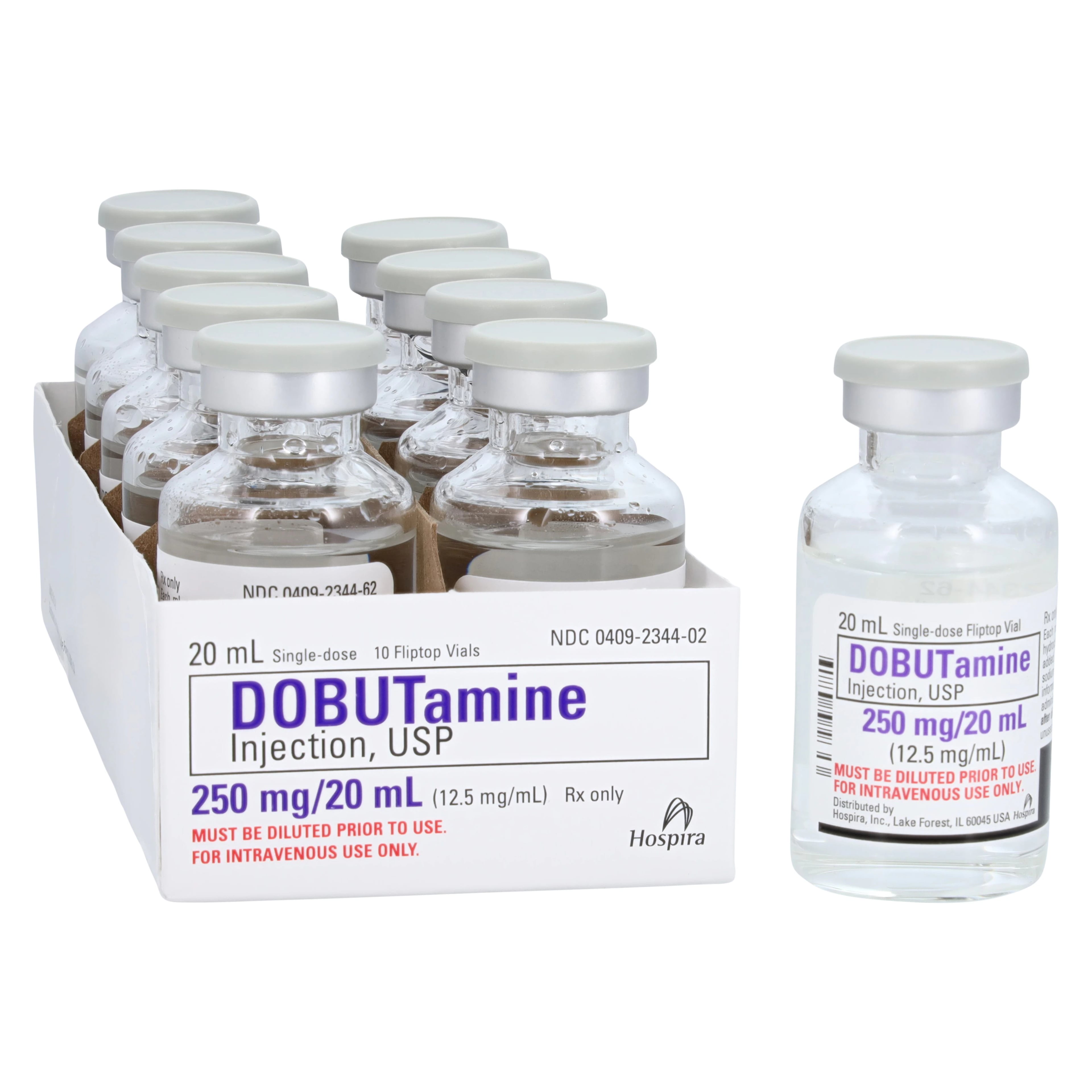 Dobutamine HCl Injection 12.5 mg/mL, Single-Dose Vial, 20 mL, 10/Package