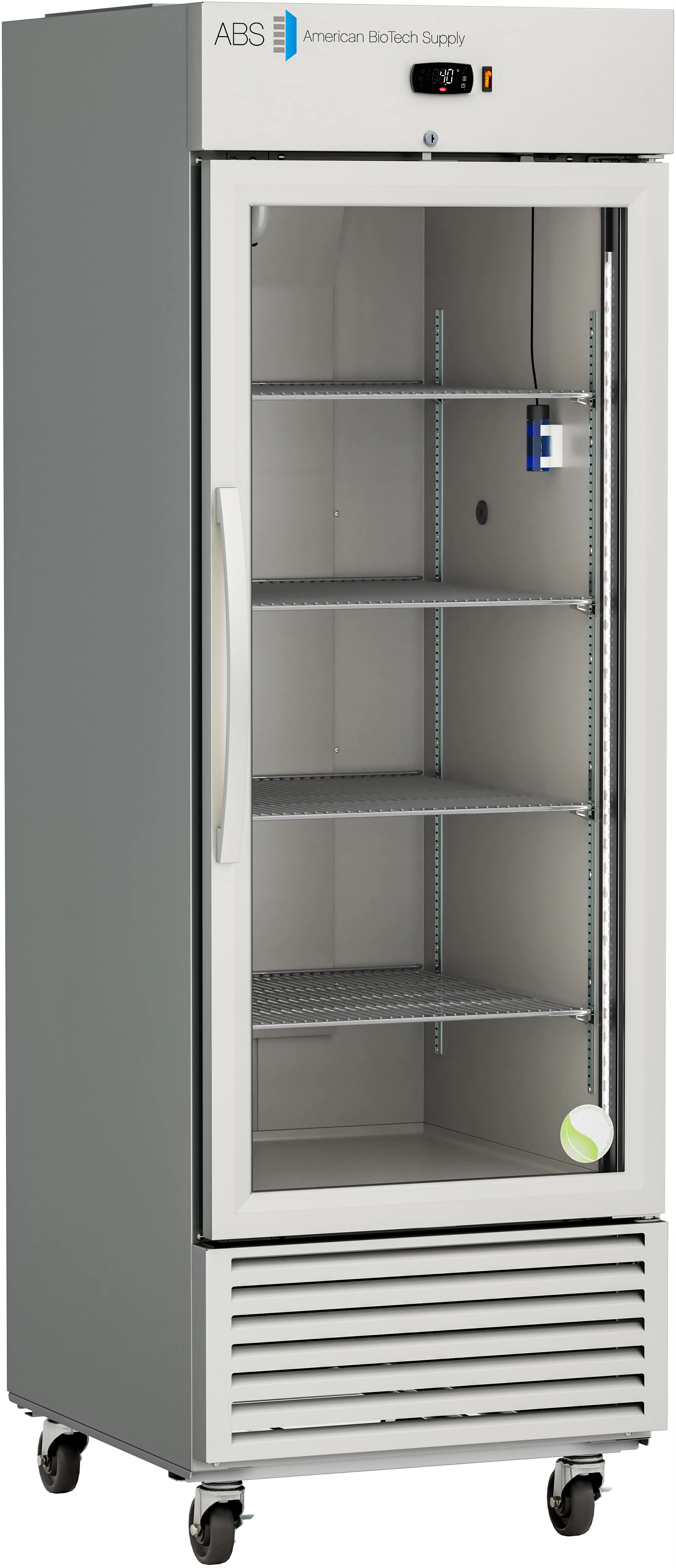 American Biotech Supply Laboratory Refrigerator, 25 Cu Ft, Glass Door, Right Hinge, 2 to 8°C