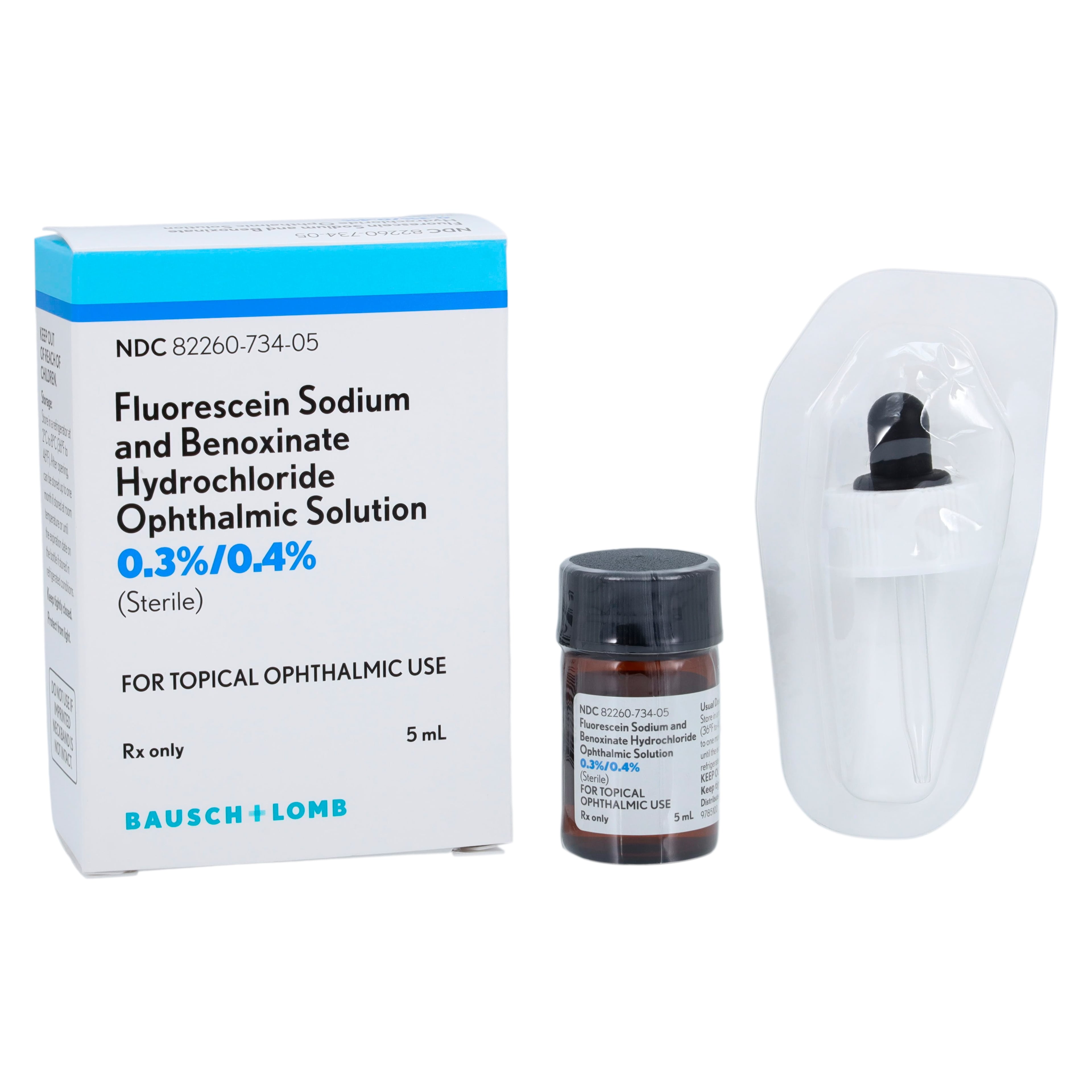 Fluorescein Sodium/Benoxinate HCl Ophthalmic Solution 0.3%/0.4%, 5mL Bottle, Each