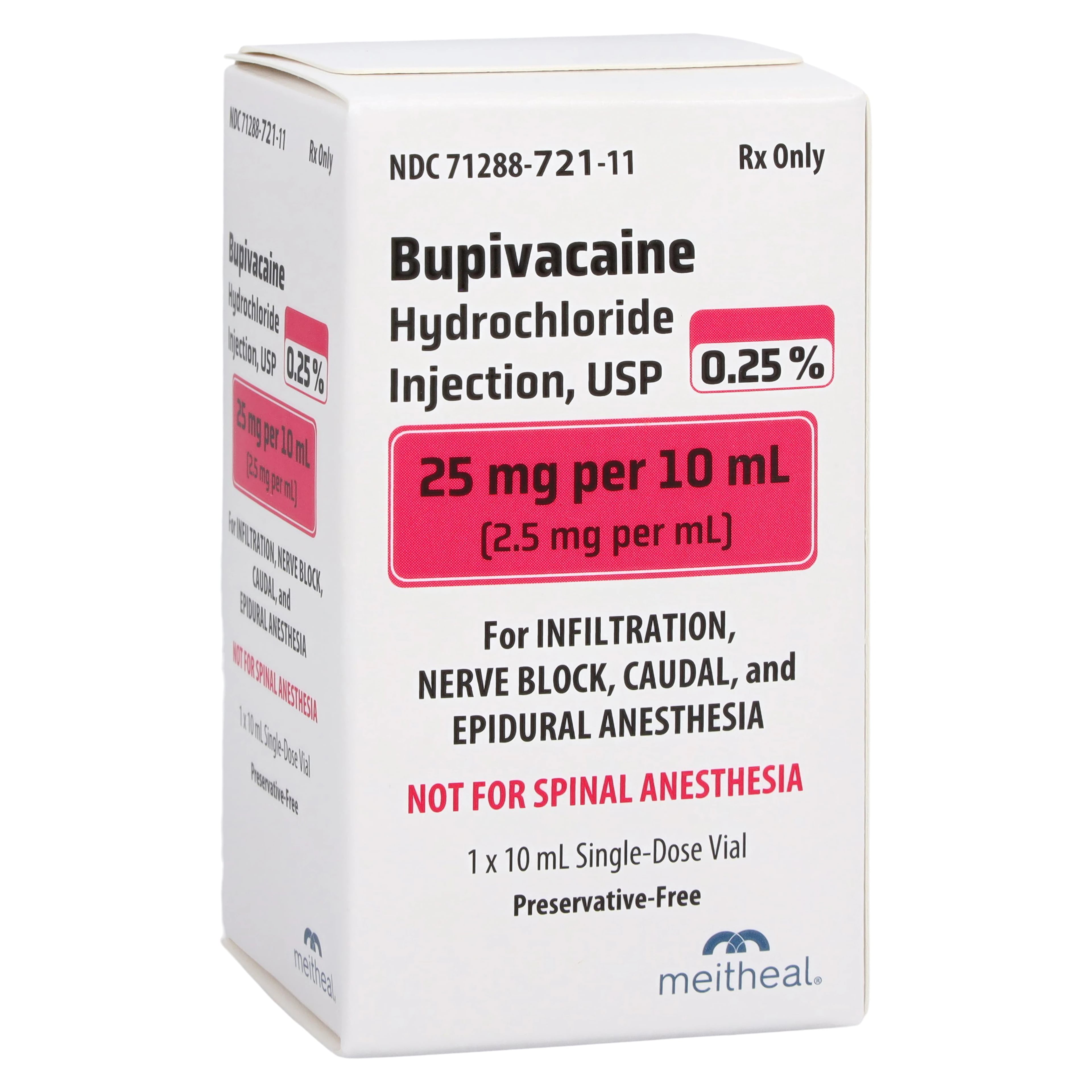Bupivacaine HCl Injection 0.25% SDV 10mL (Meitheal Pharmaceuticals)