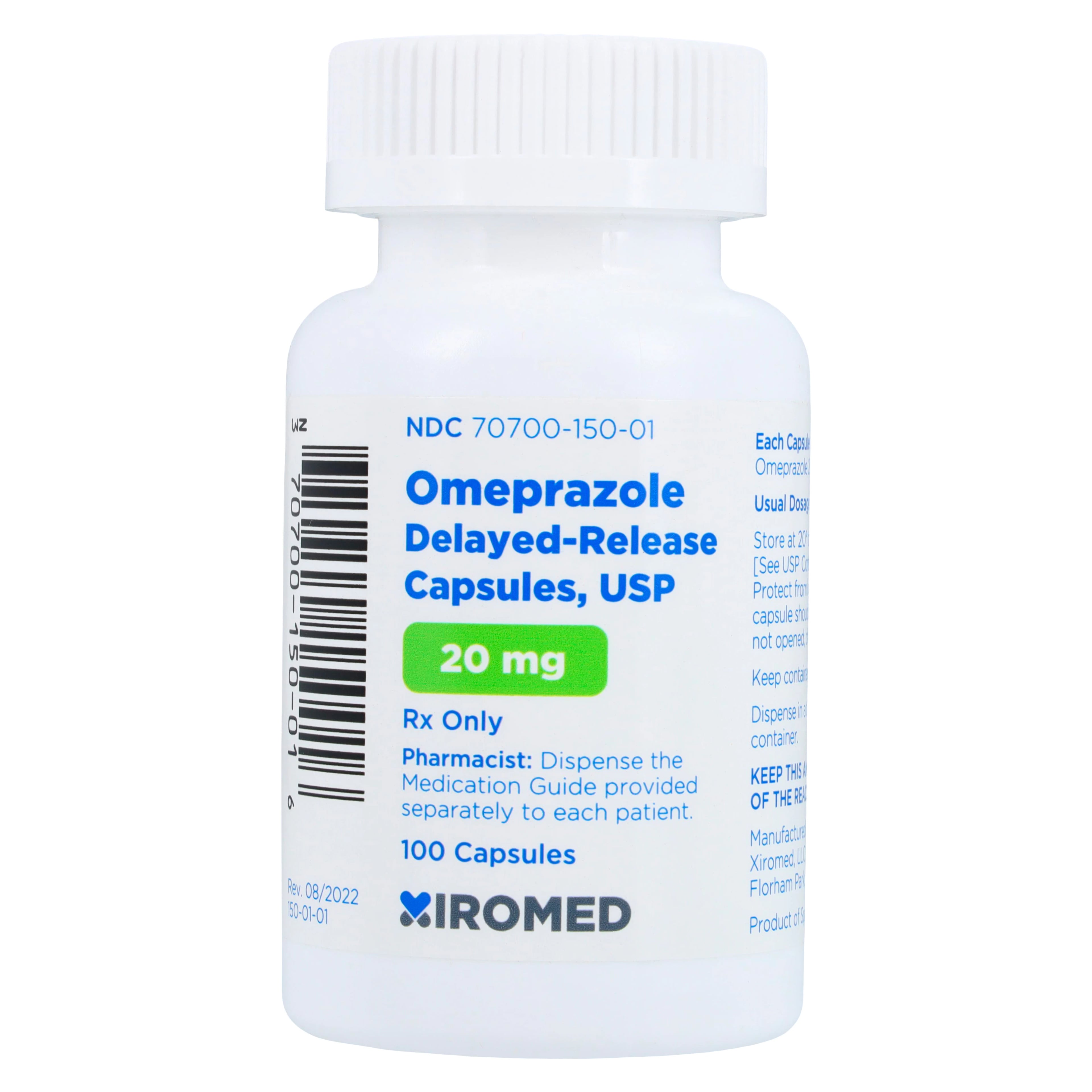Omeprazole DR Capsules, 20mg, 100/Bottle