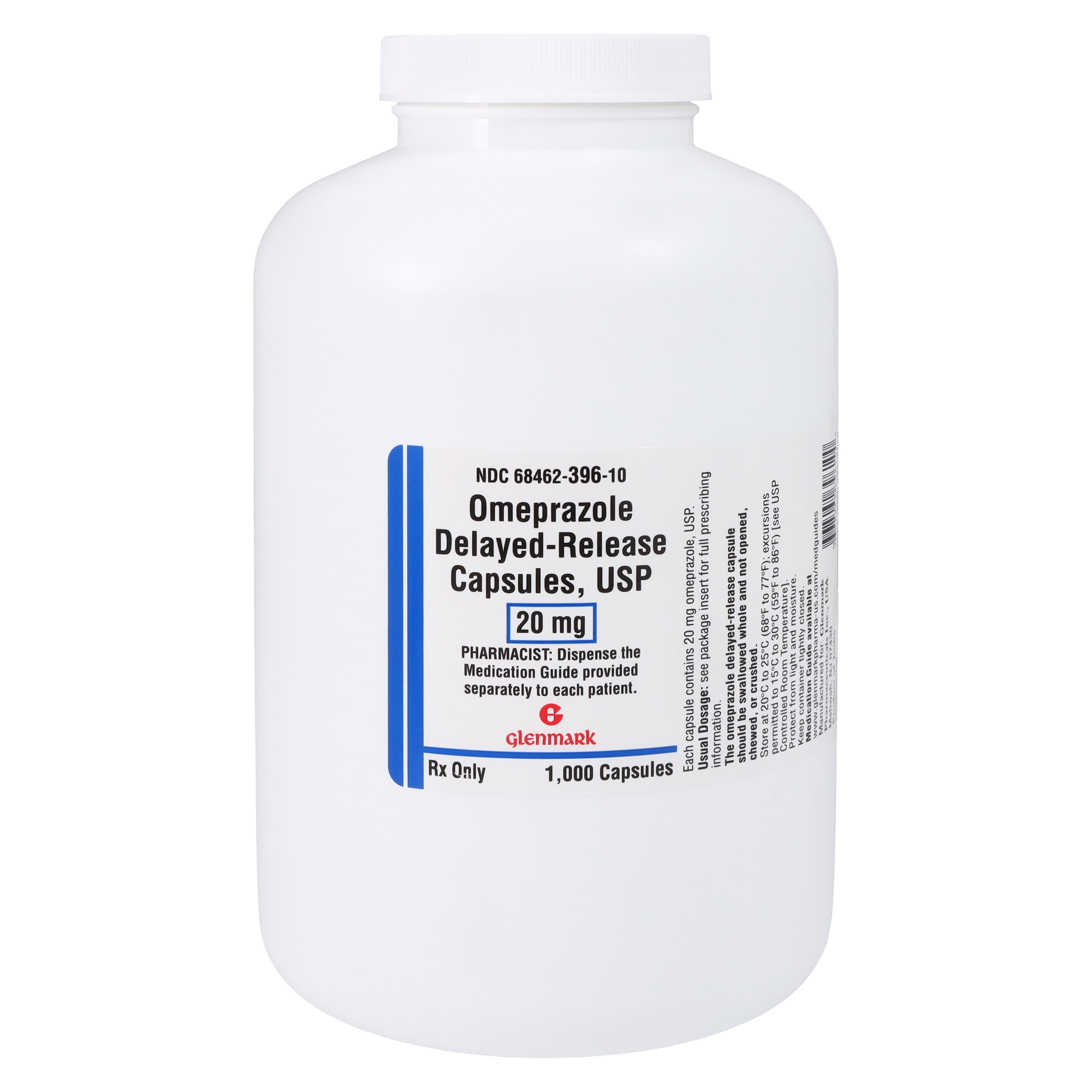 Omeprazole DR Capsules 20mg, 1000/Bottle, Glenmark Pharmaceuticals, 01KT0J09YS1X06V0C5KKAJF8JP