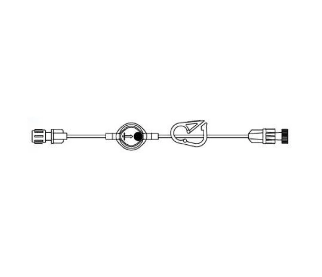 Baxter IV Extension Set, Micro-Volume, 0.2 Micron Filter, 0.75 mL Priming Volume, 59" Tubing, Male Luer Lock Adapter, Pinch Clamp, Sterile, Latex-Free, 50/Case